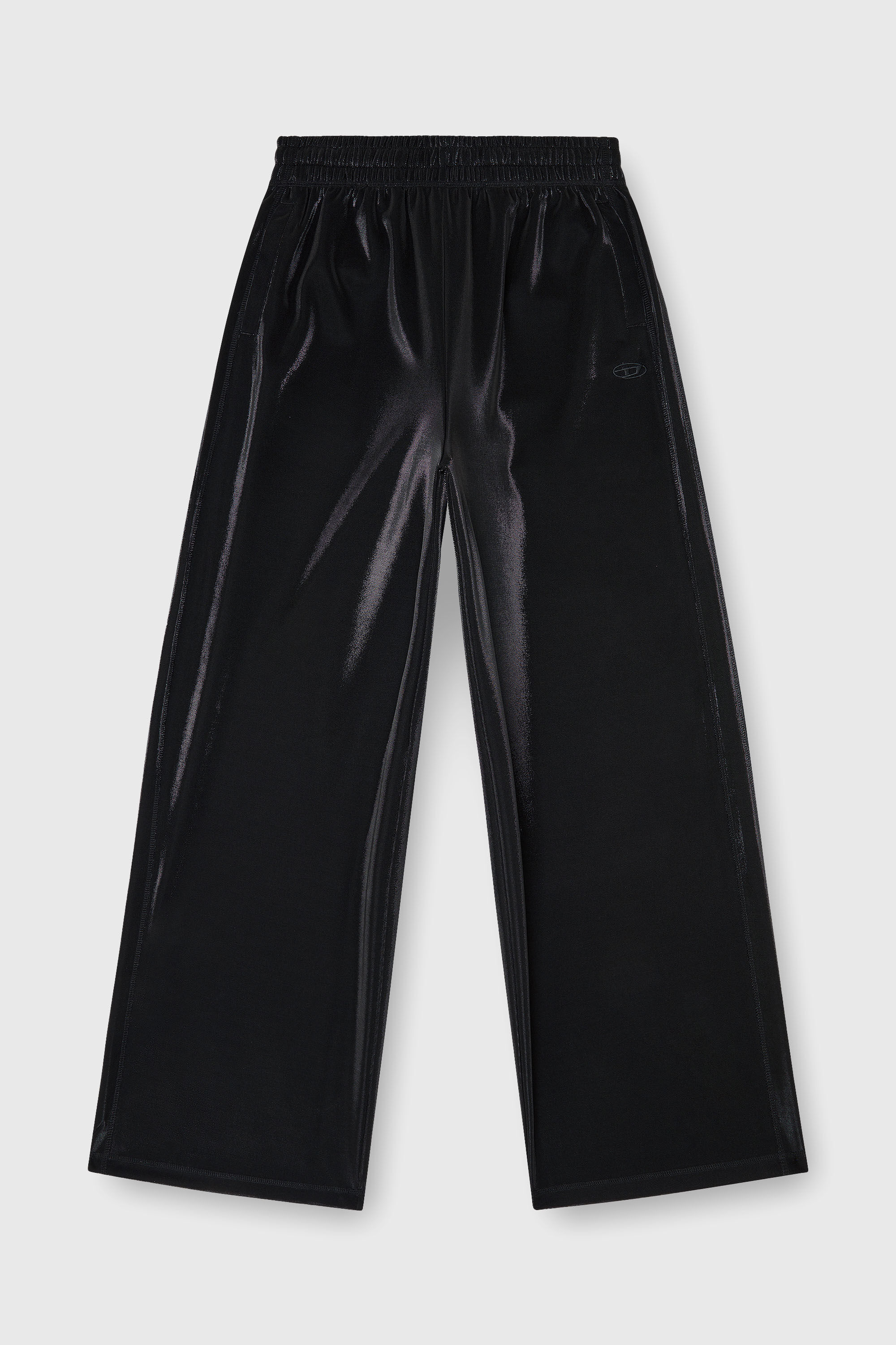 Diesel - P-ROSY, Damen Sweatpants aus gl&auml;nzendem Piquet-Stoff in Schwarz - 2