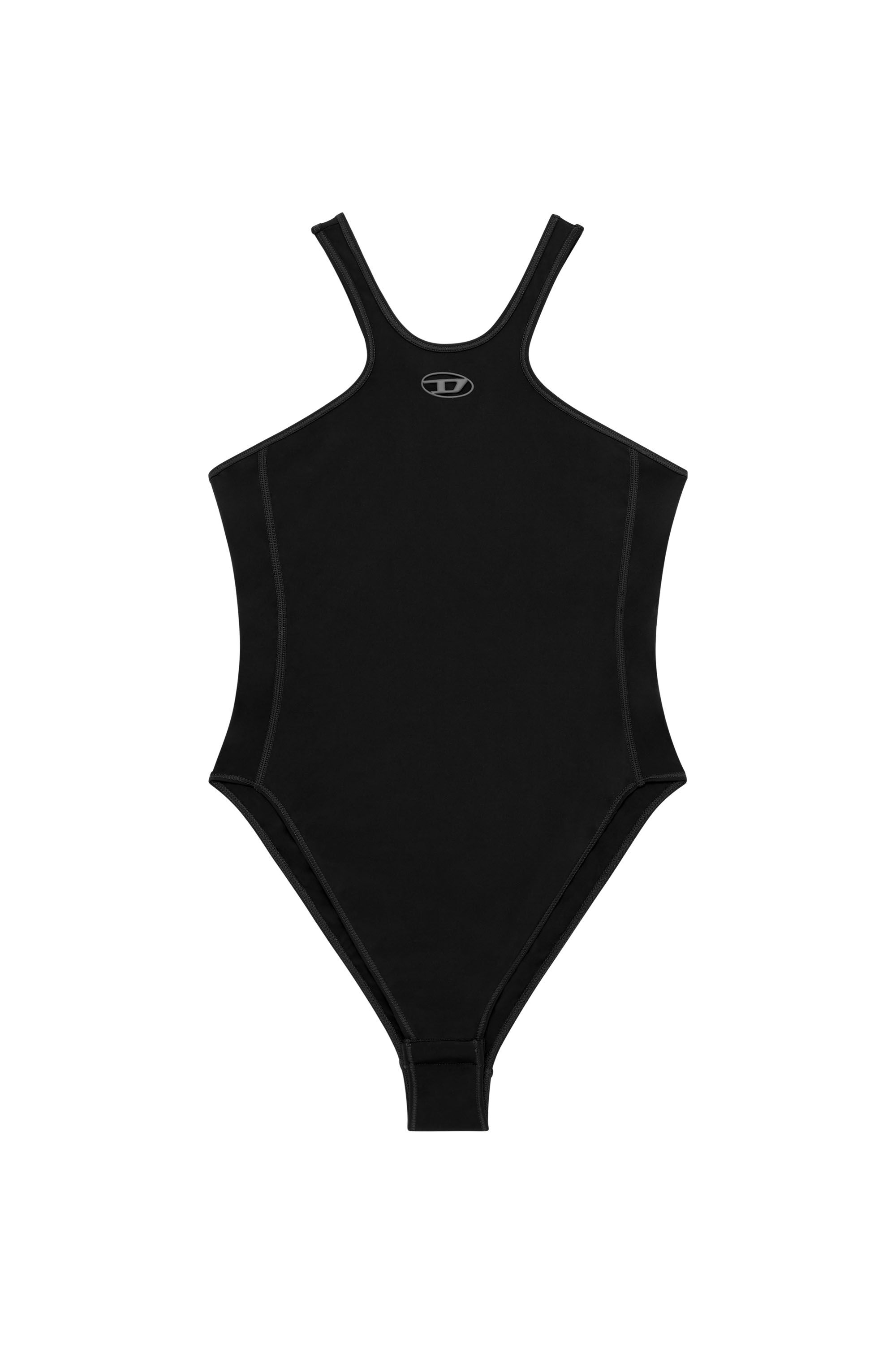 Diesel - CHRISTIE-UTLT, Damen Stretch-Bodysuit mit Oval D-Detail in Schwarz - 2