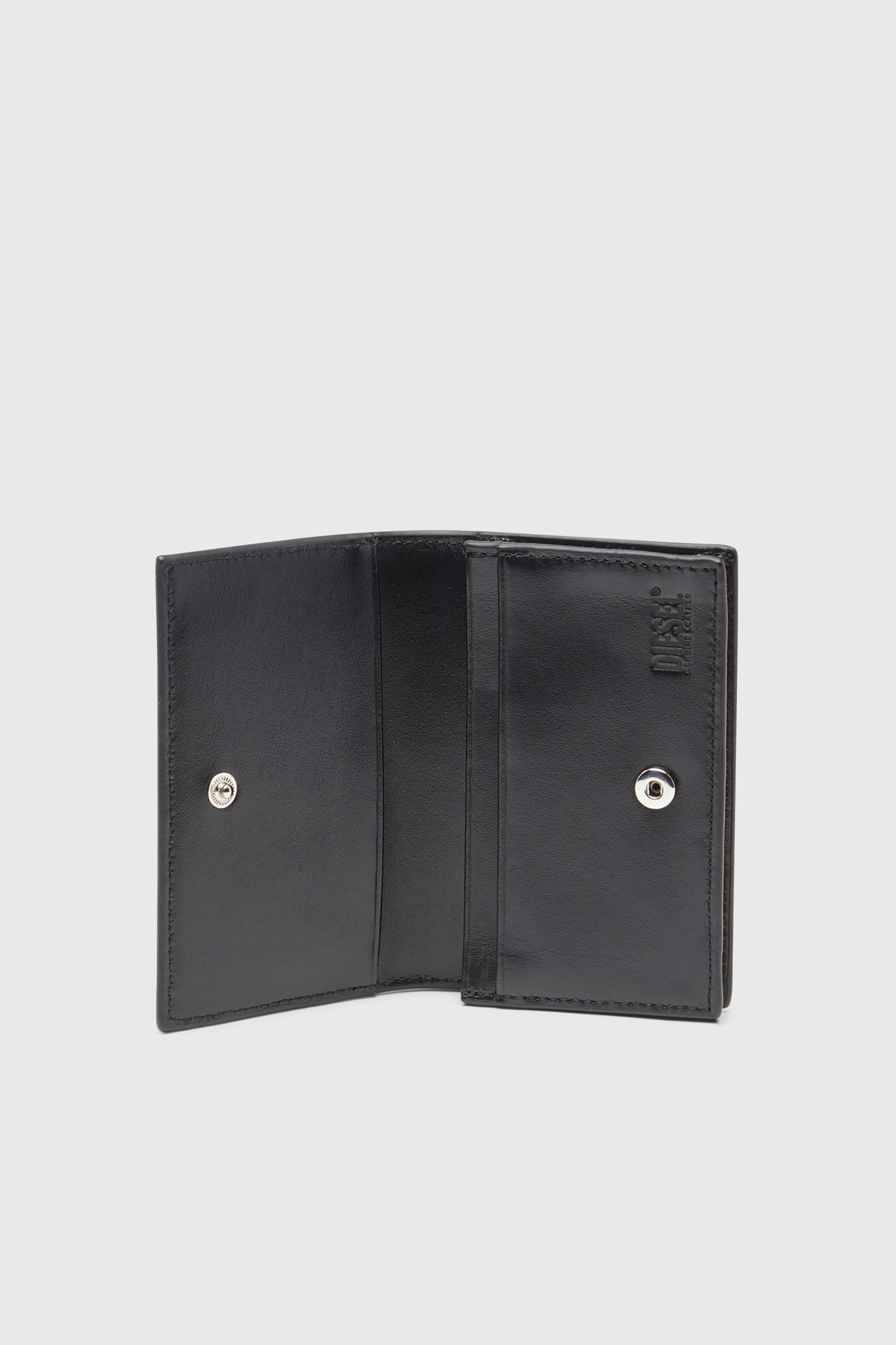 Diesel - 1DR CARD HOLDER IV, Damen Kartenetui aus Leder mit emailliertem Oval D in Schwarz - 3