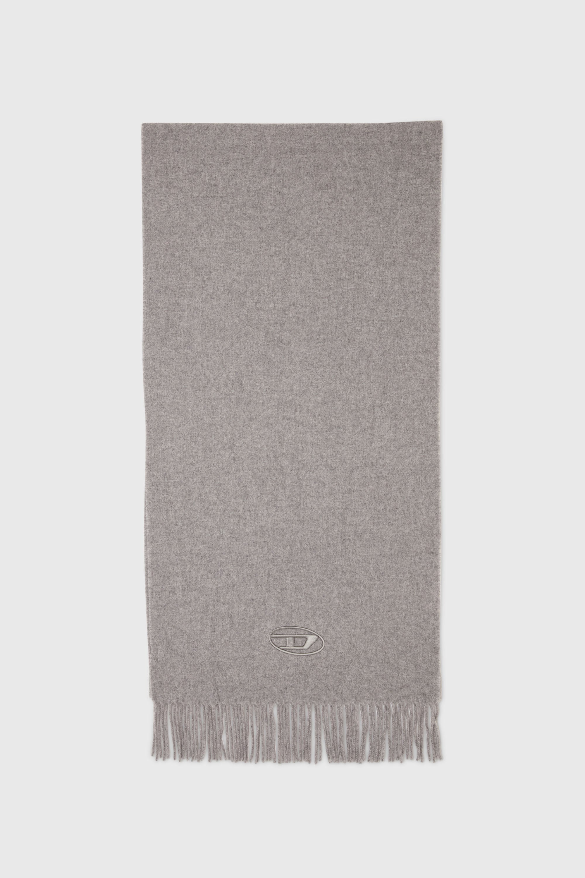 Diesel - S-IMON-D-LONG, Unisex Schal aus Wollmischung mit Fransenabschl&uuml;ssen in Grau - 1