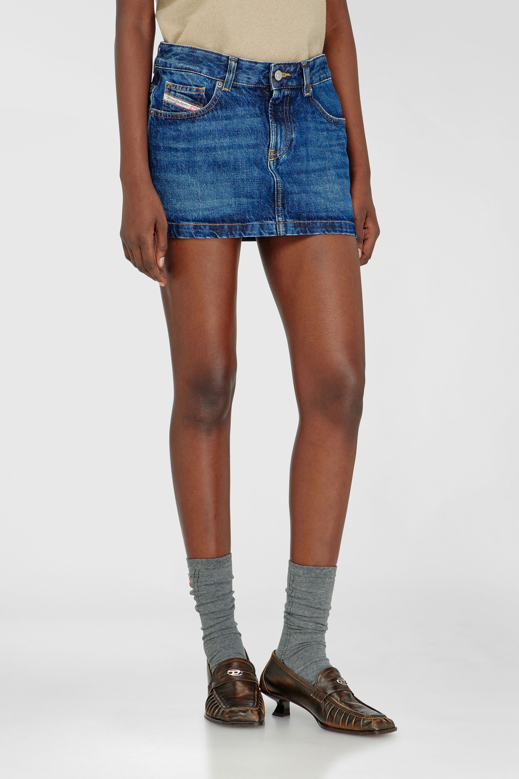 Diesel - DE-RON, Damen Minirock aus Denim in Dunkelblau - 3