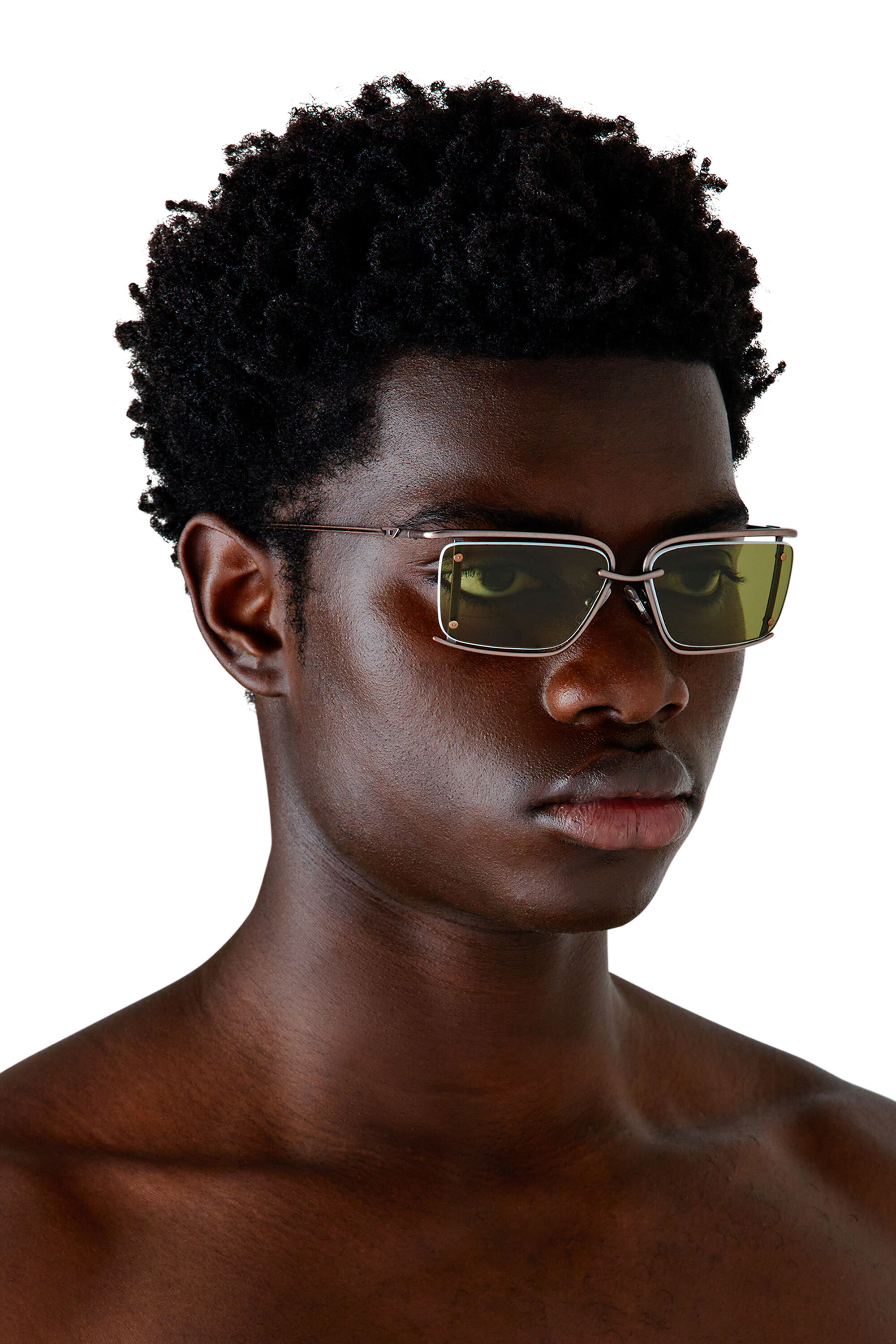 Diesel - 0DL1002, Unisex Rechteckiges Modell Brille in Armeegrün - 4