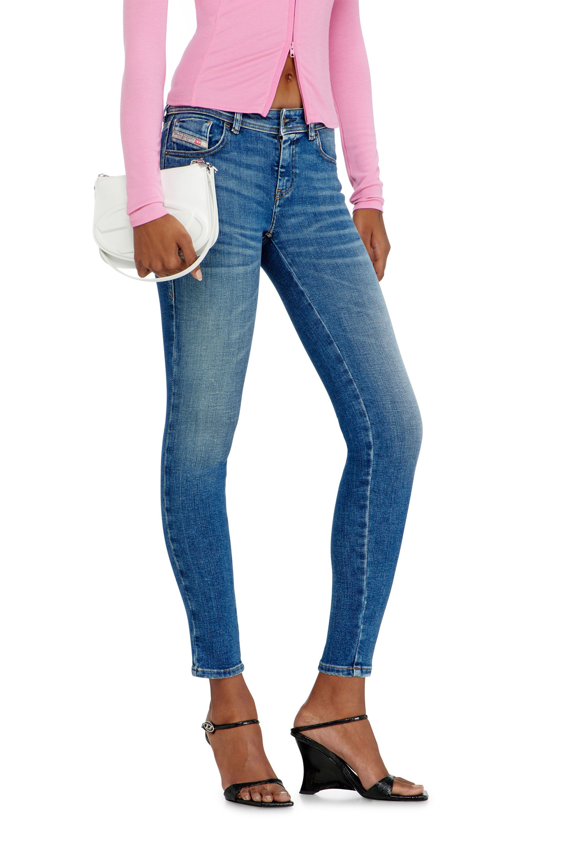 Diesel - Damen Skinny Jeans 2017 Slandy 09P71, Mittelblau - 7