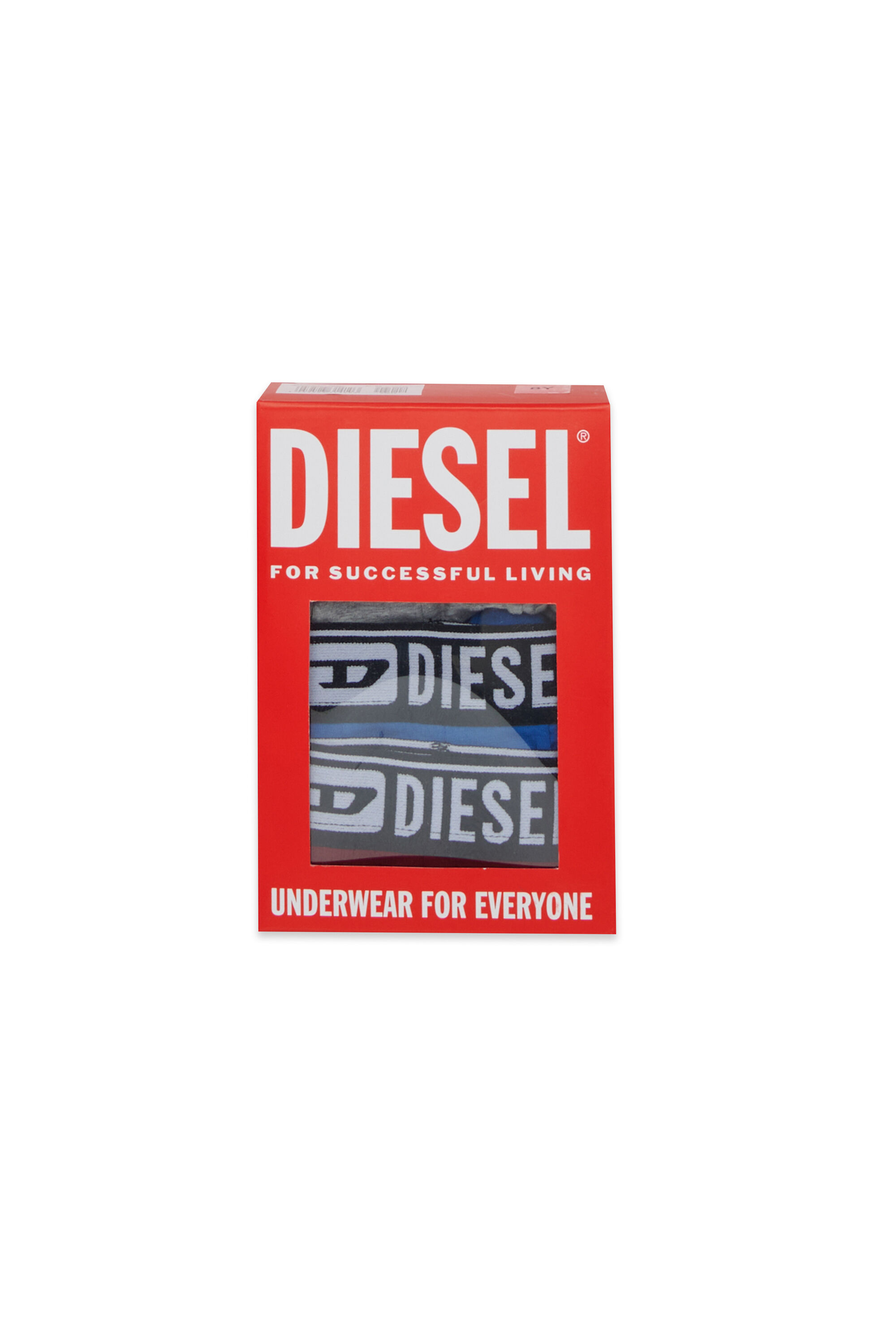 Diesel - UM-UGINTRIPACK-DD, Herren 3er-Pack Boxershorts aus stretch-baumwolle in Grau/Rot - 3