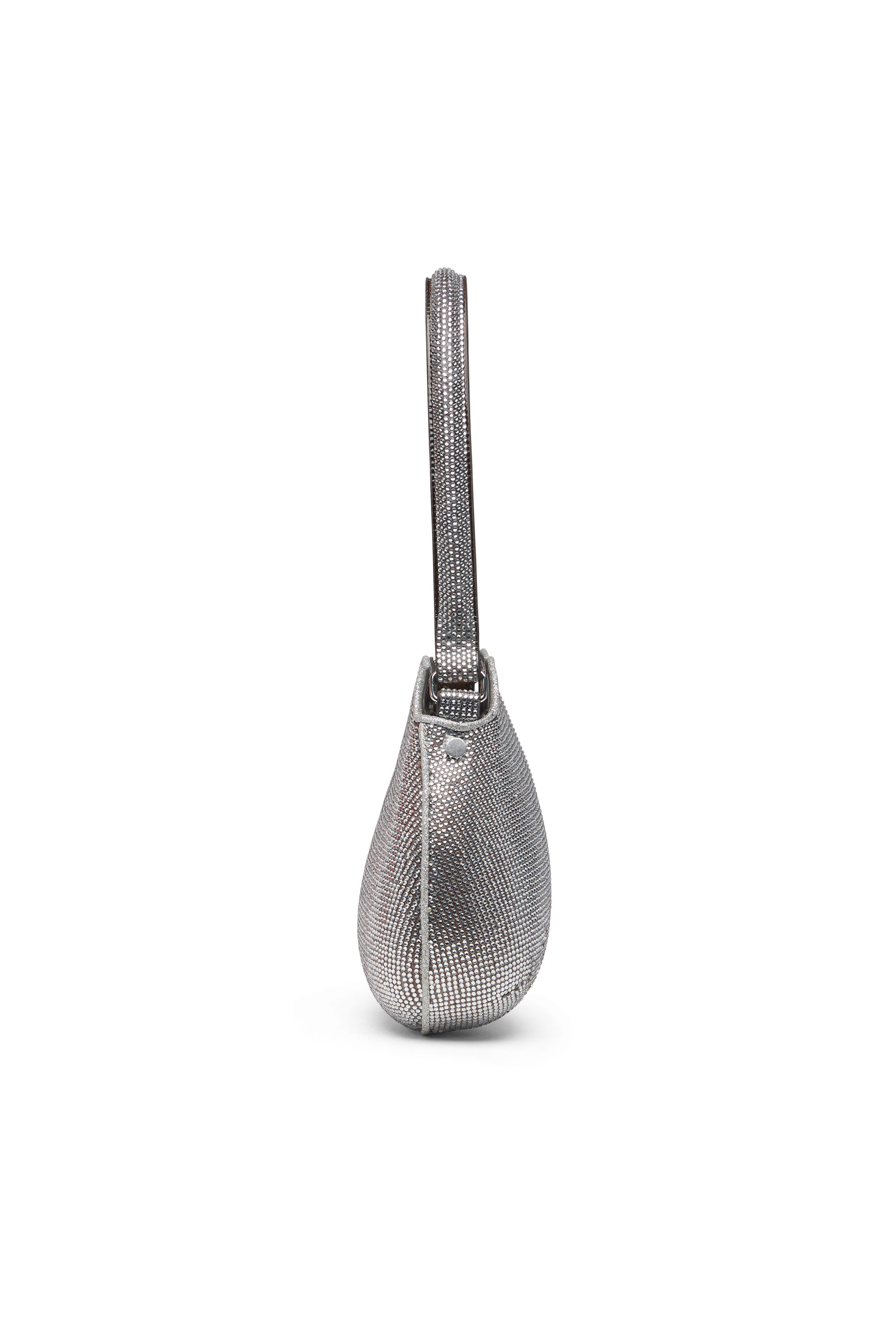 Diesel - DOUBLE-D SHOULDER, Damen Double-D-Schultertasche mit Allover-Kristallen in Silber - 4