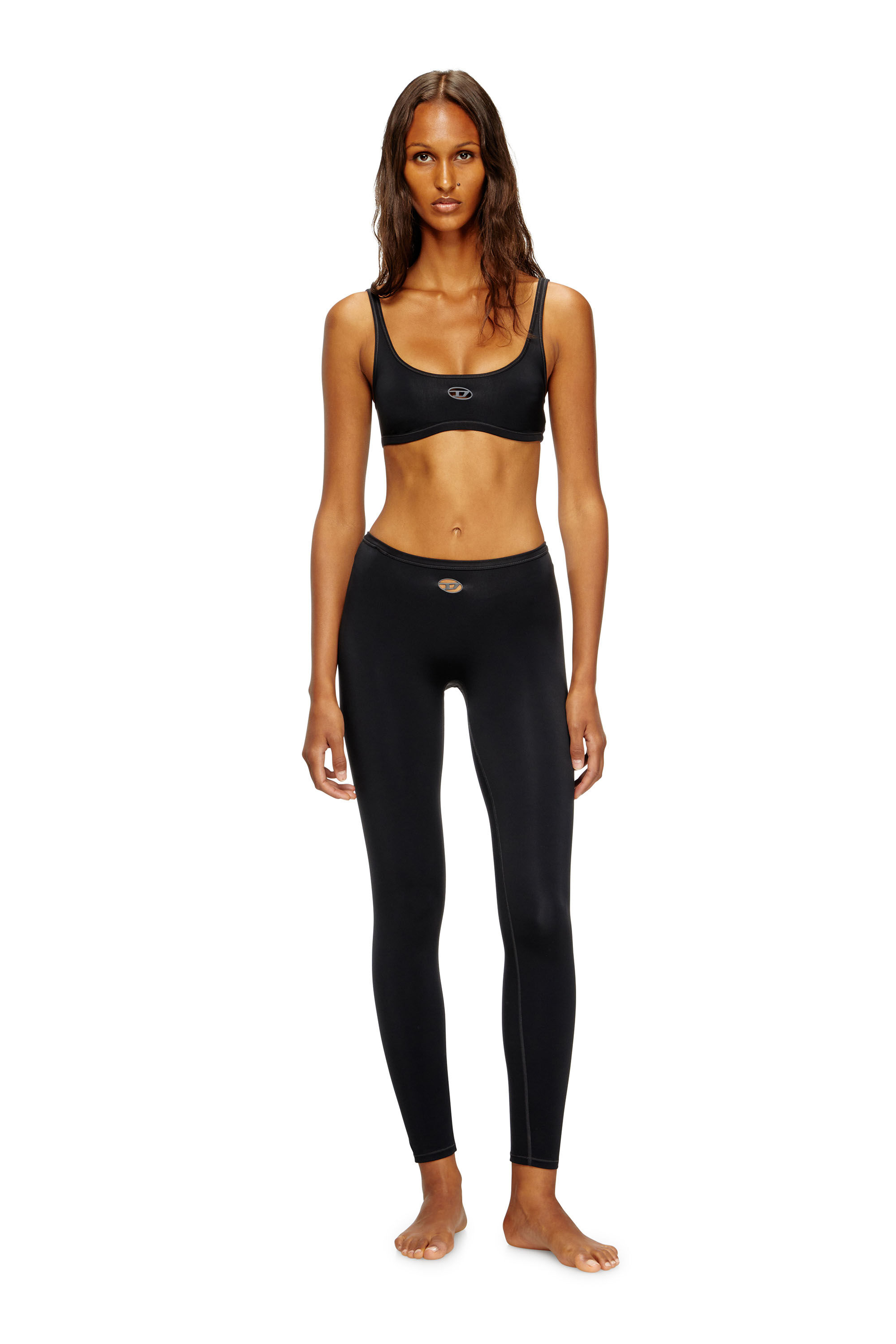Diesel - CHELSEA-UTLT, Damen Sport-BH mit Cutout-Logo in Schwarz - 1