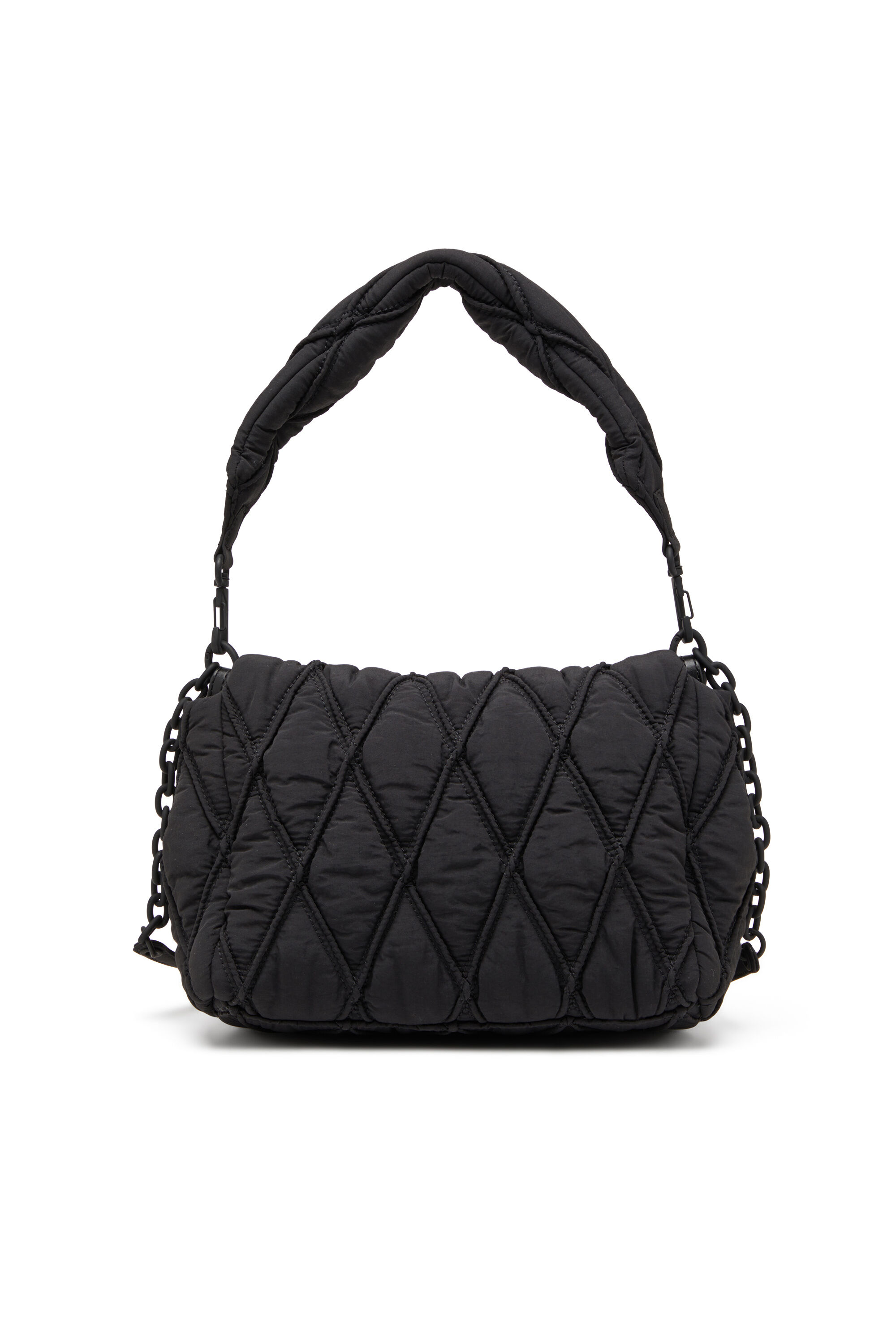 Diesel - CHARM-D SHOULDER M, Damen Charm-D-M-Schultertasche aus gestepptem Nylon in Schwarz - 3