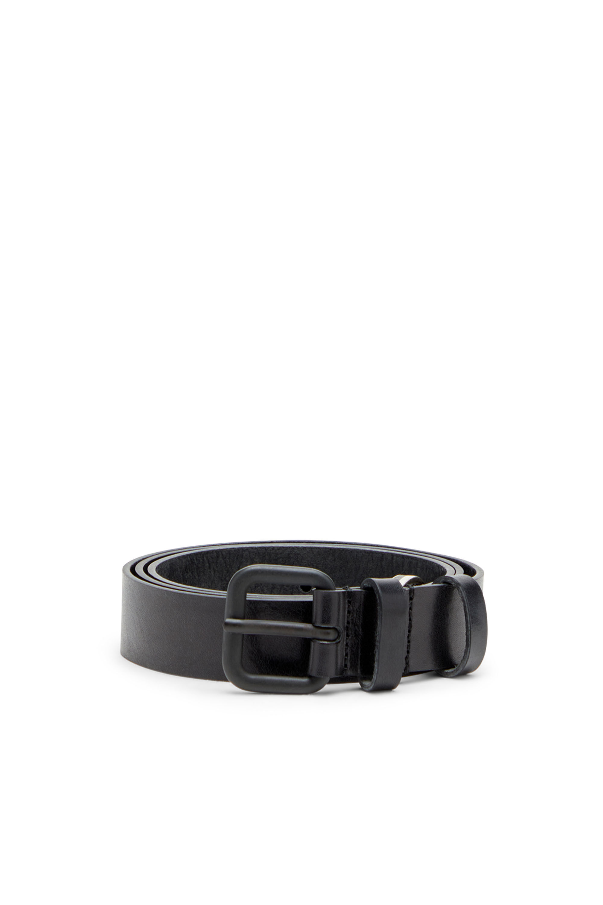 Diesel - B-INLAY, Unisex Gürtel aus Leder mit oval D-Logo in Schwarz - 1