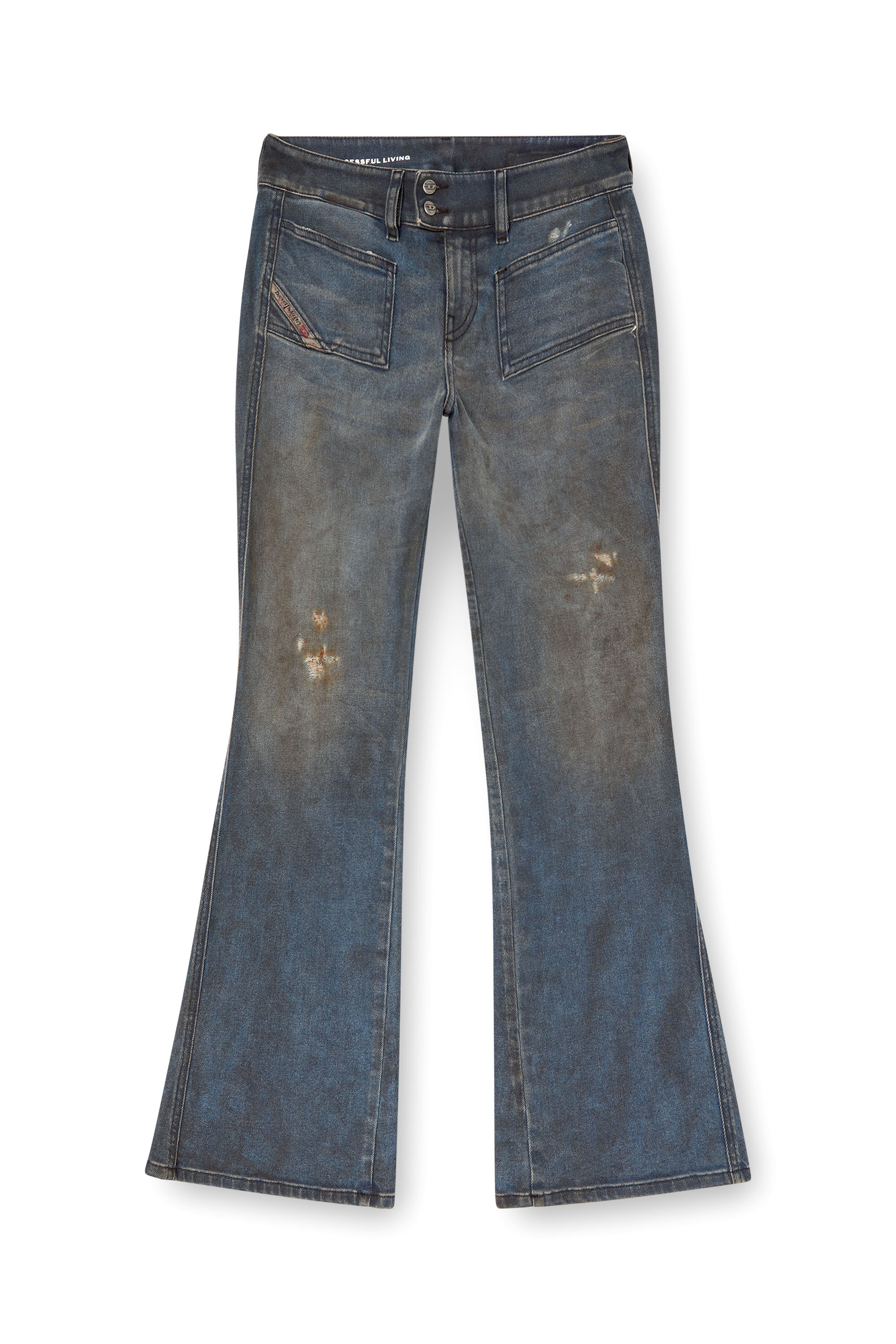 Diesel - Damen Bootcut Jeans D-Hush 09L25, Mittelblau - 2