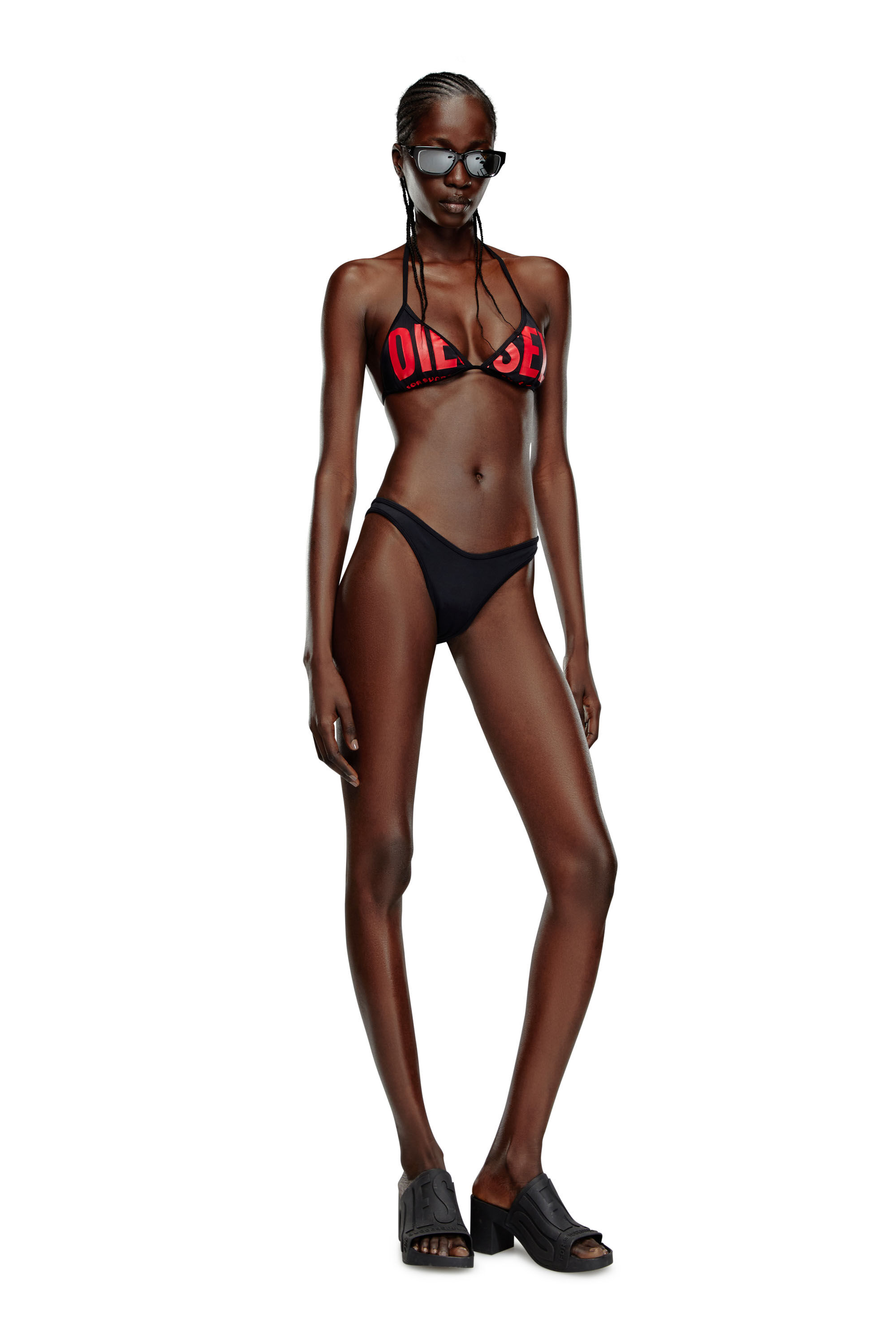 Diesel - BFPN-PUNCHY-X, Damen Bikinihose mit Logo in Übergröße in Schwarz - 2