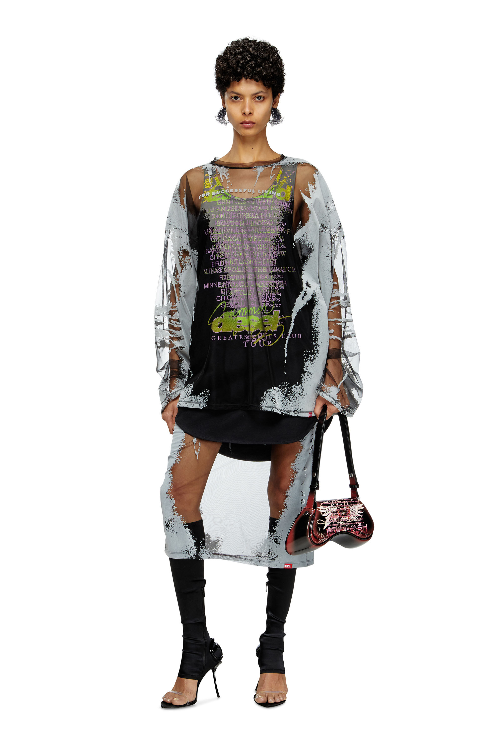 Diesel - T-SHAN, Unisex Tanktop mit Text-Print in Schwarz - 6