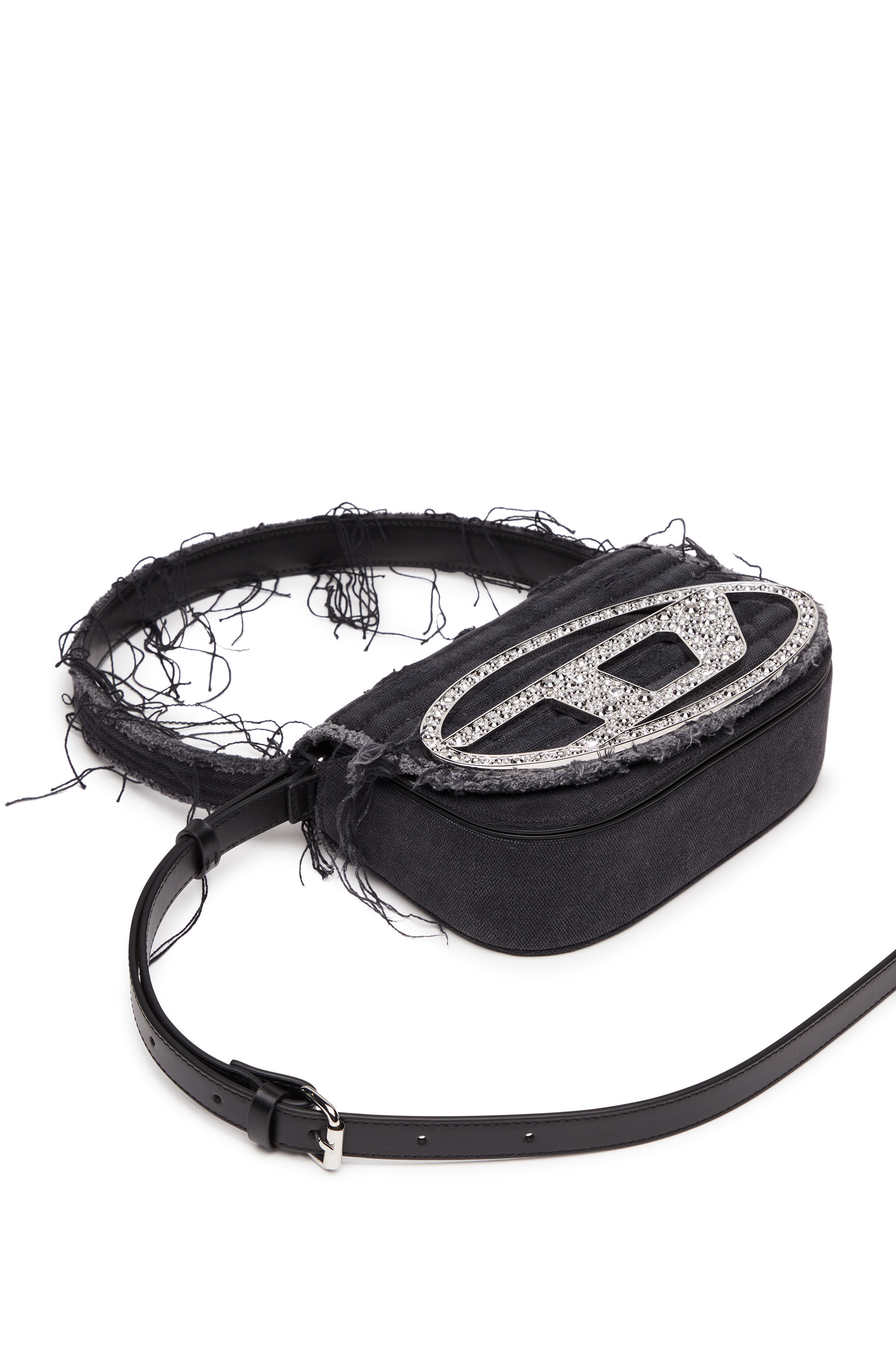 Diesel - 1DR, Damen 1DR-Ikonische Schultertasche aus Canvas und Leder in Schwarz - 2