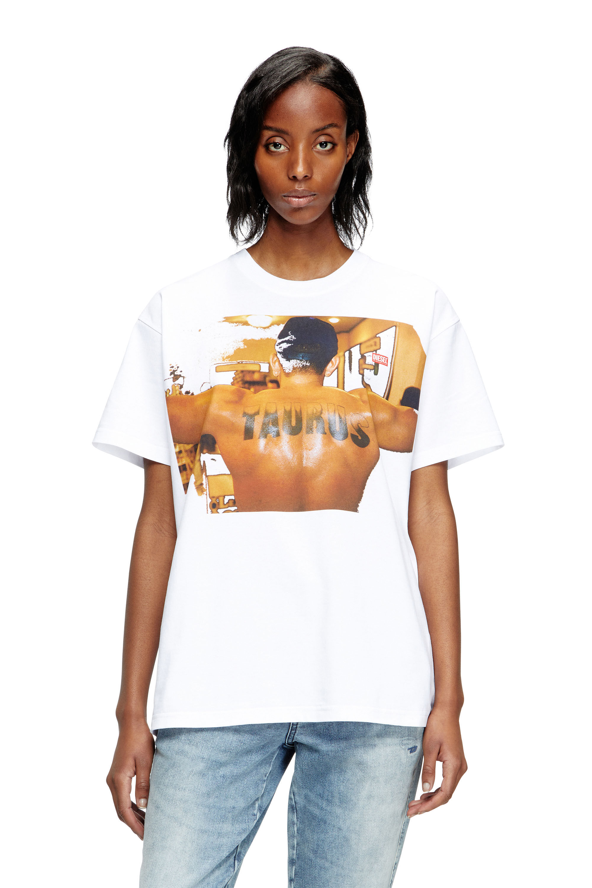 Diesel - PR-T-NORM-TOM25-1, Unisex T-Shirt mit Grafik-Print in Weiß - 5