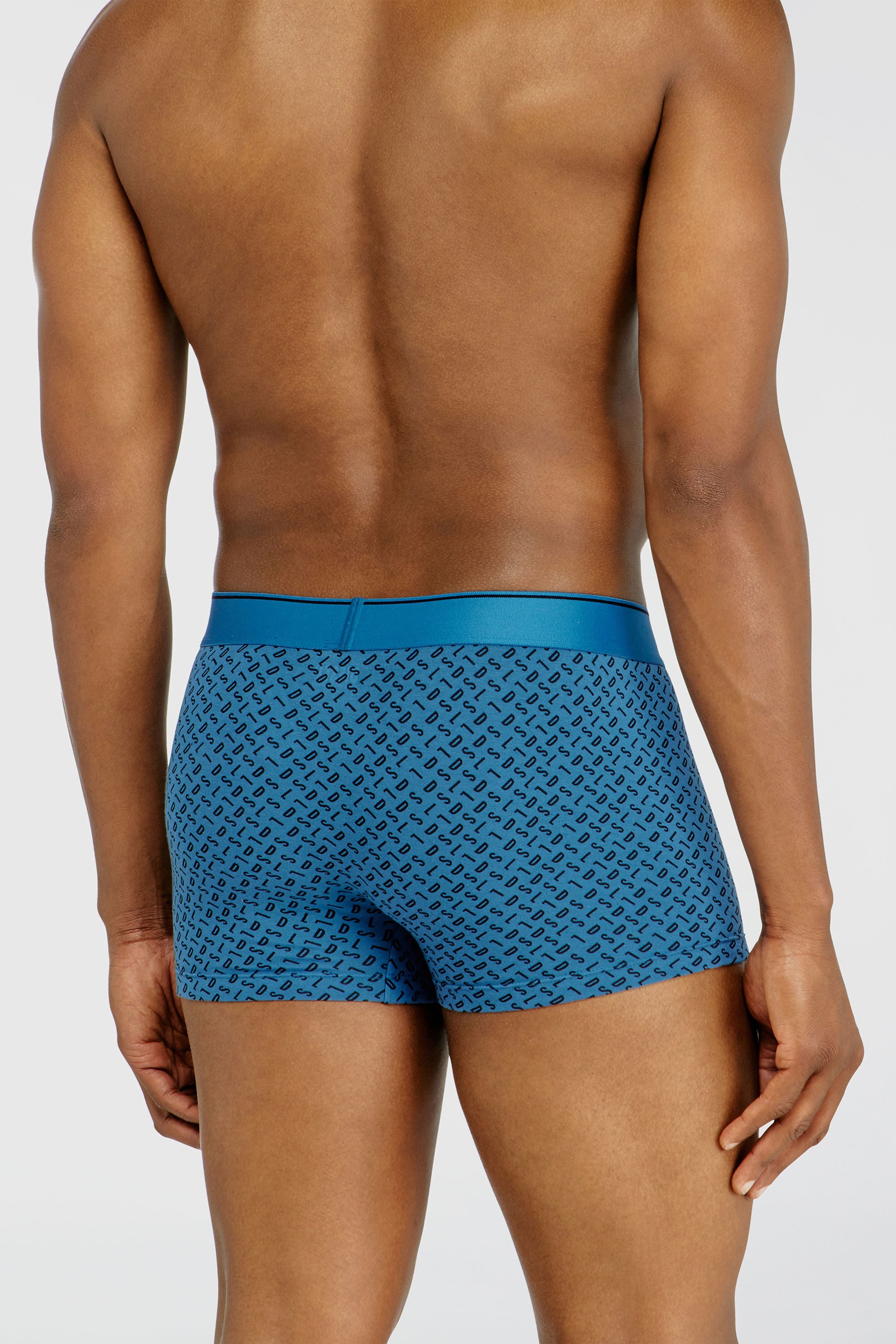 Diesel - DAMIEN-D-BOX-3PACK, Herren Dreierpack Stretch-Baumwoll-Trunks mit monogram in Blau - 4