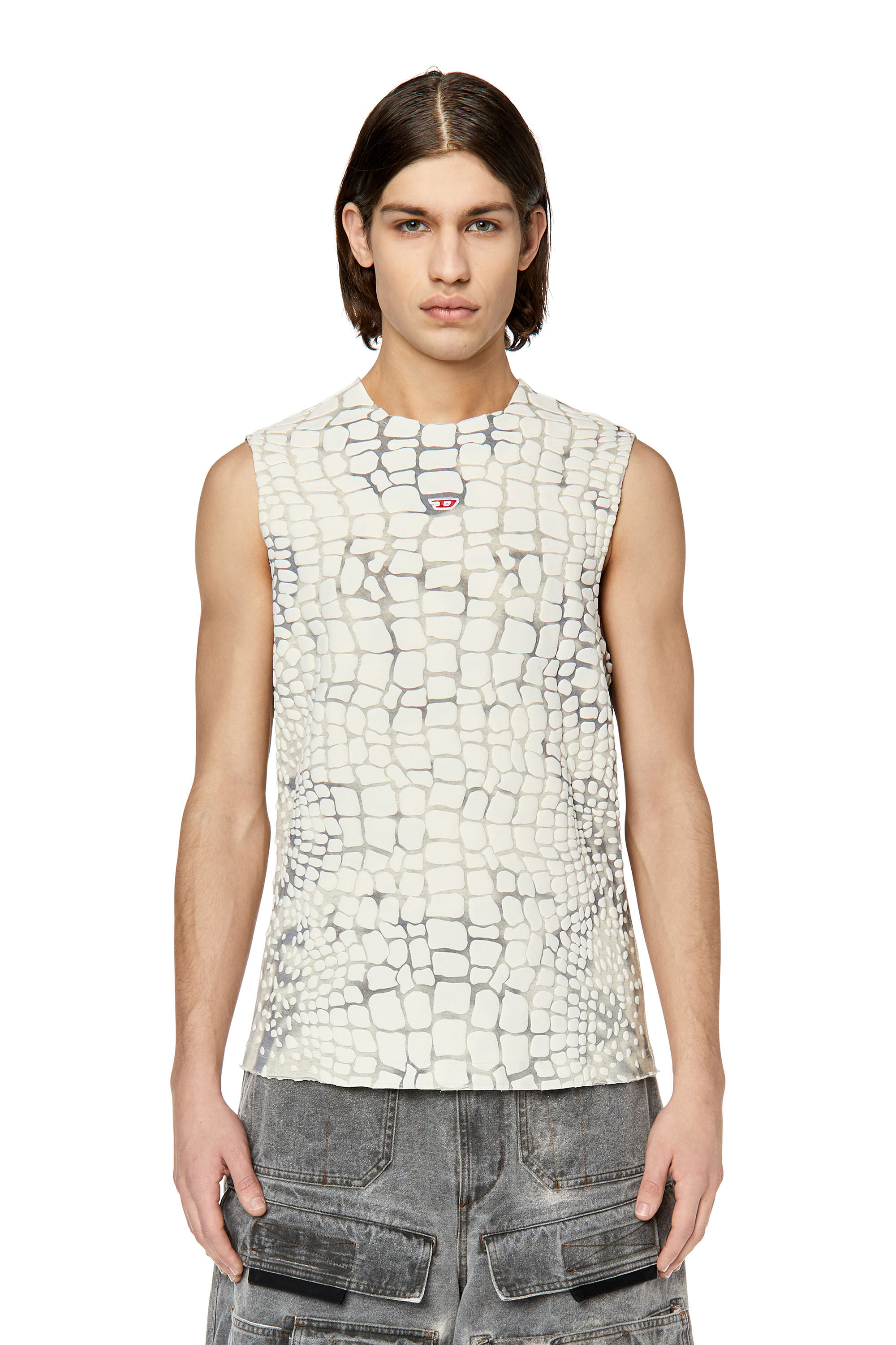 Diesel - T-WALLY, Grau/Weiss - Image 3