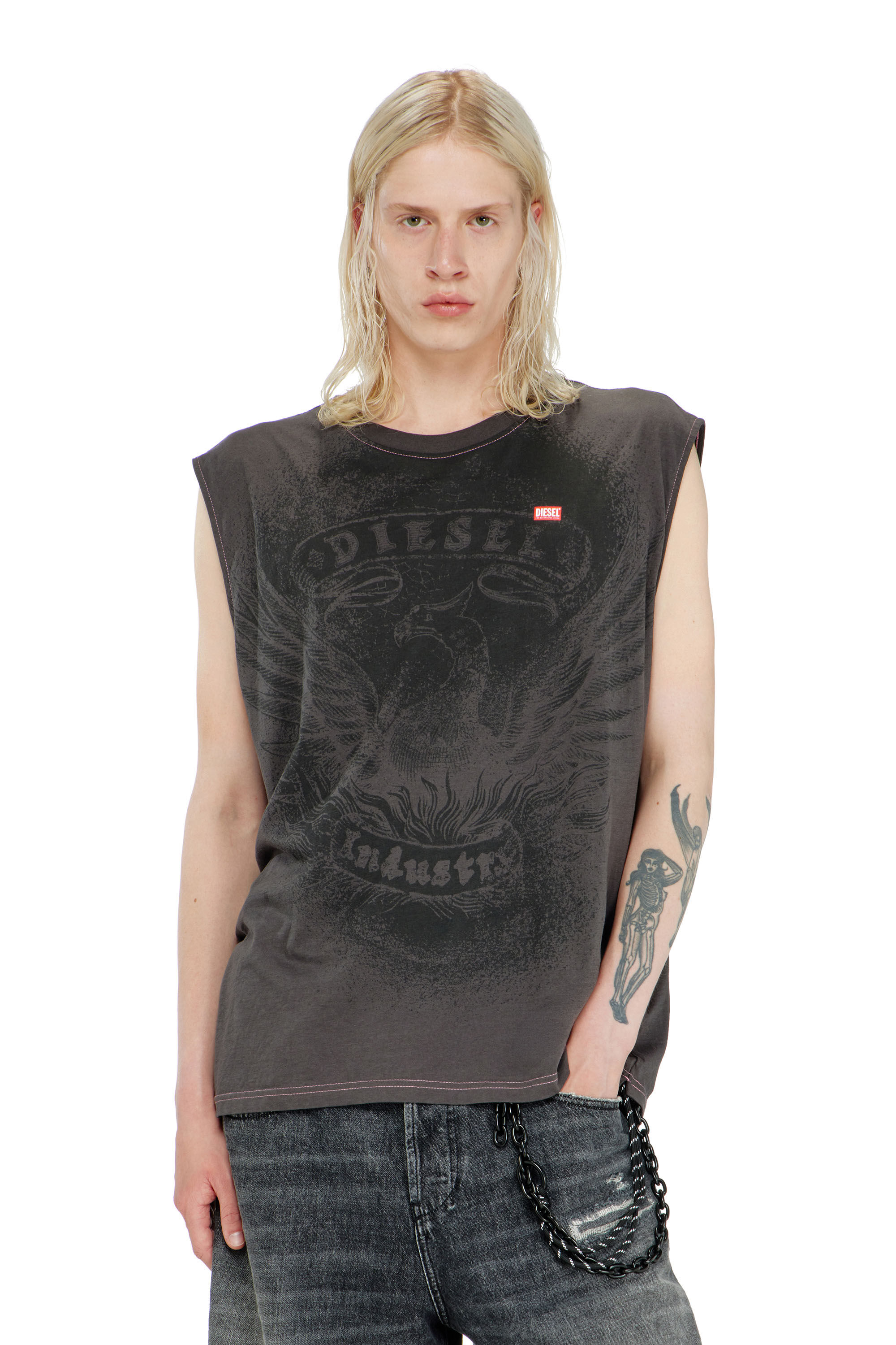 Diesel - T-BOXT-SL-NOTCH, Herren &Auml;rmelloses Top aus Baumwolle mit tonaler Grafik in null - 3