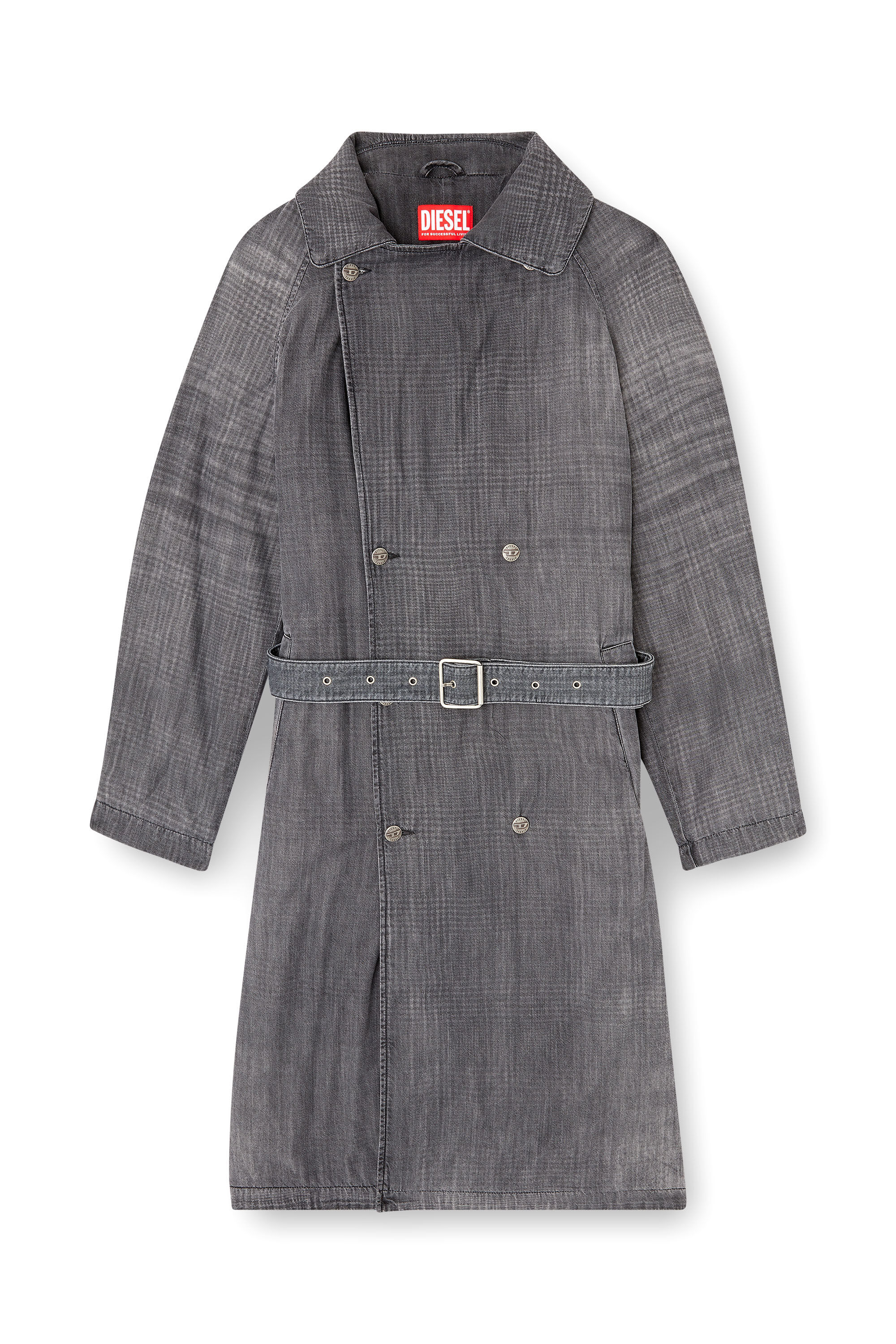 Diesel - D-MATTHEW-S, Unisex's Trench coat in patterned denim in Grey - 2