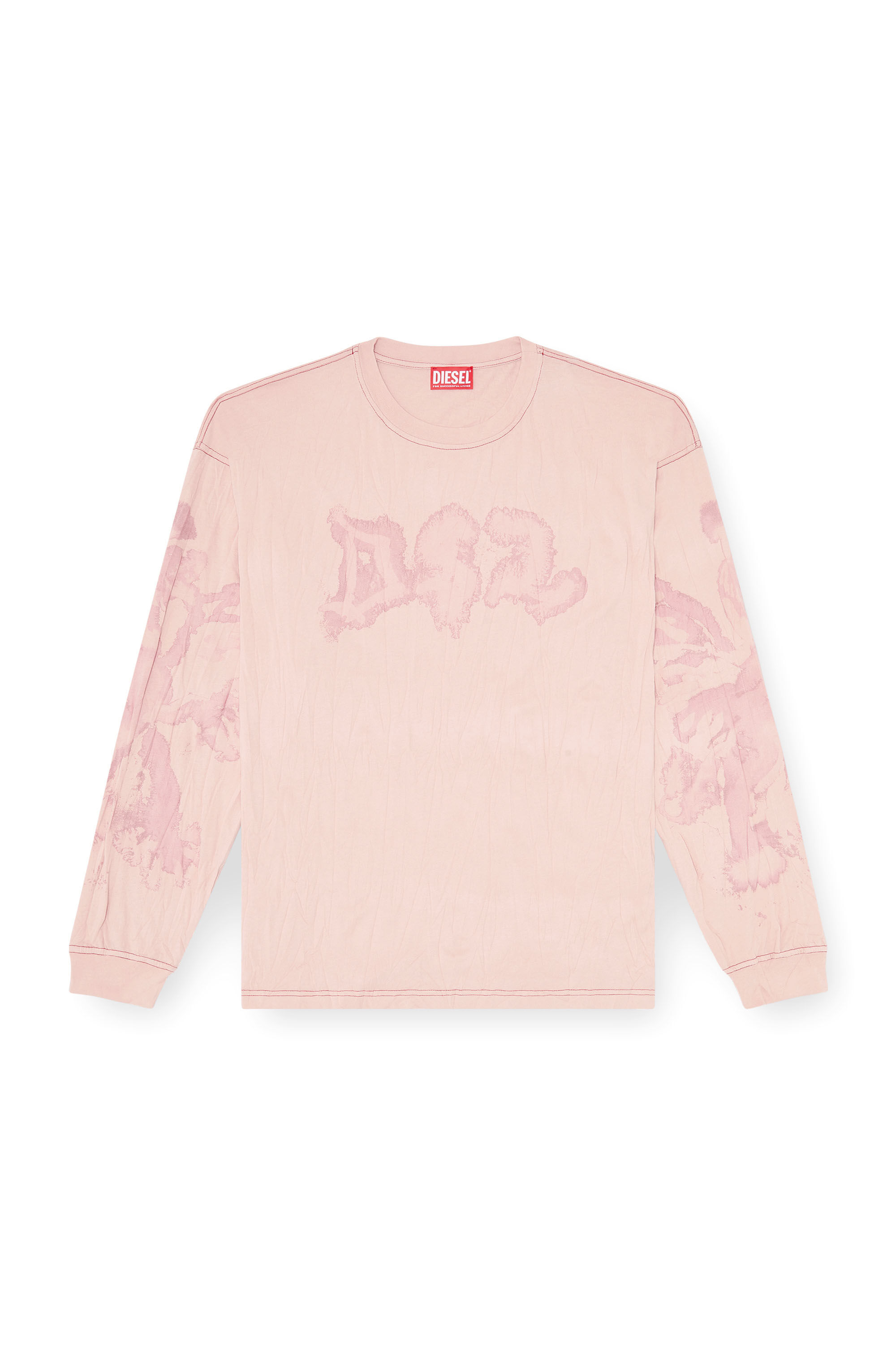 Diesel - T-BOXT-LS-AA4, Herren Locker long sleeve tee mit blotched print in Rosa - 2