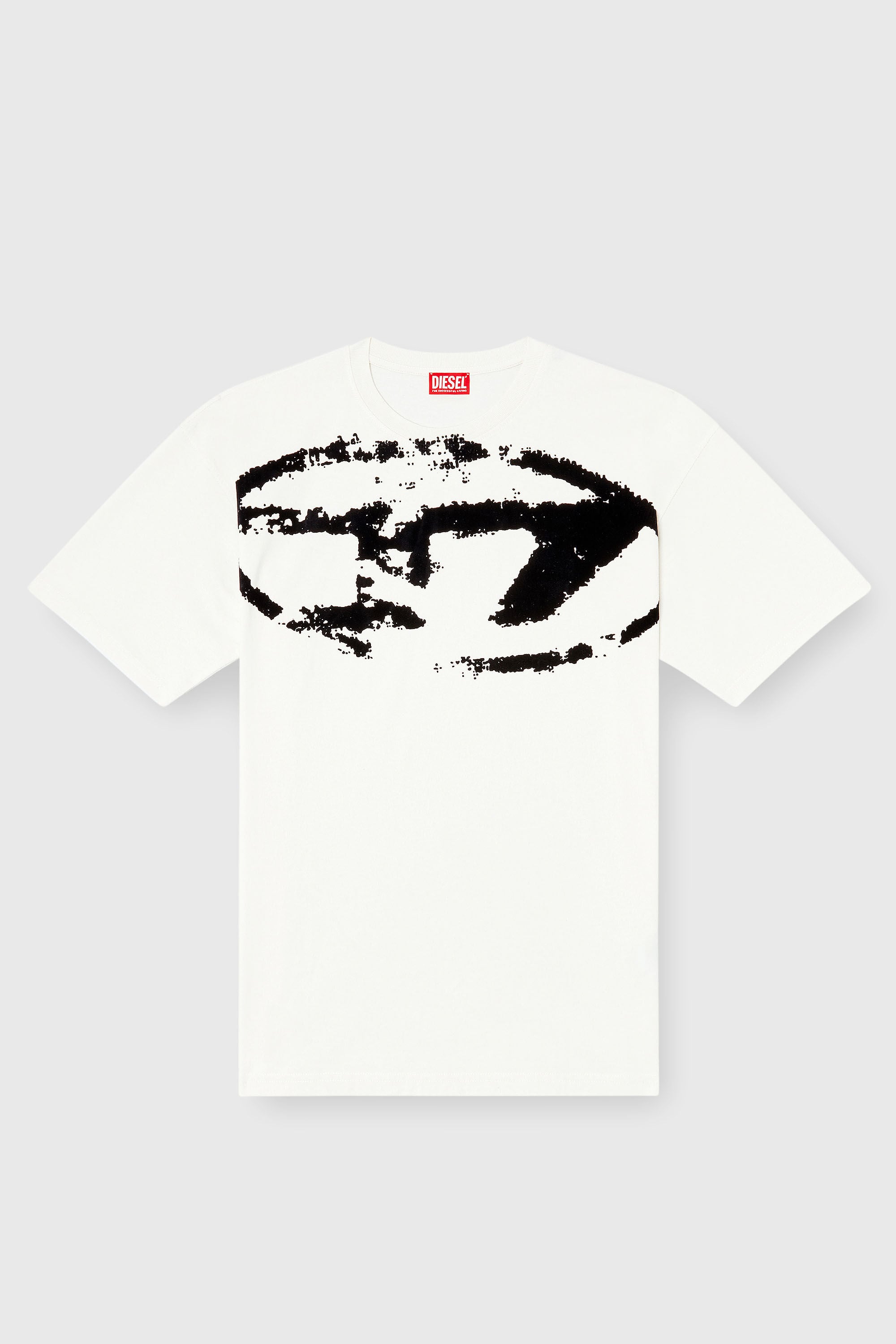 Diesel - T-BOXT-N14, Herren T-Shirt mit beflocktem Distressed-Logo in Wei&szlig; - 2