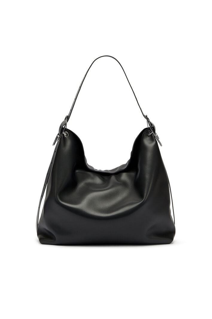 Diesel - D-LINE HOBO L, Damen D-Line-Leder Hobo-Tasche in Schwarz - 2
