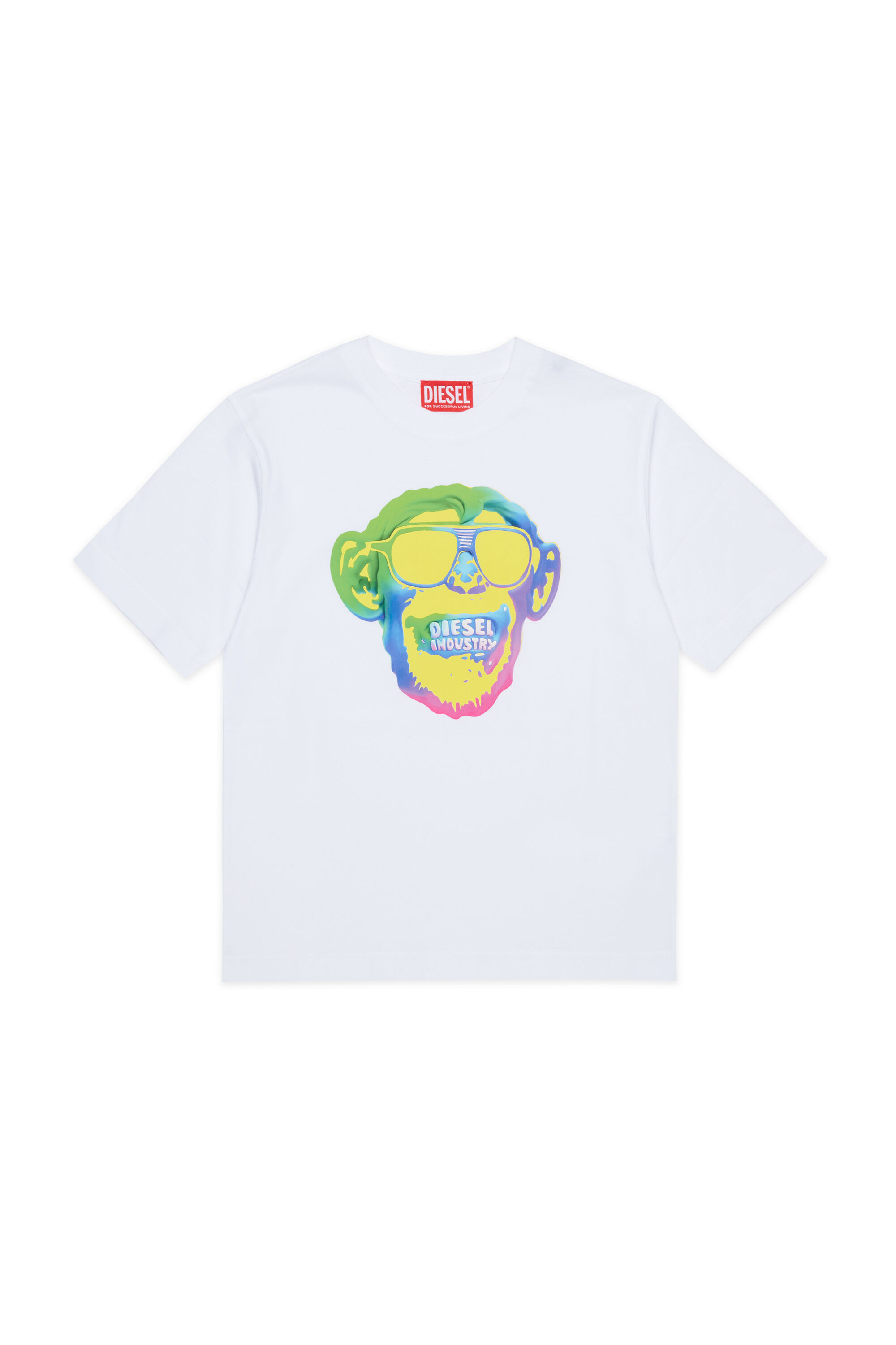 Diesel - TMONKEY OVER, Herren T-Shirt mit Affen-Print in Wei&szlig; - 1