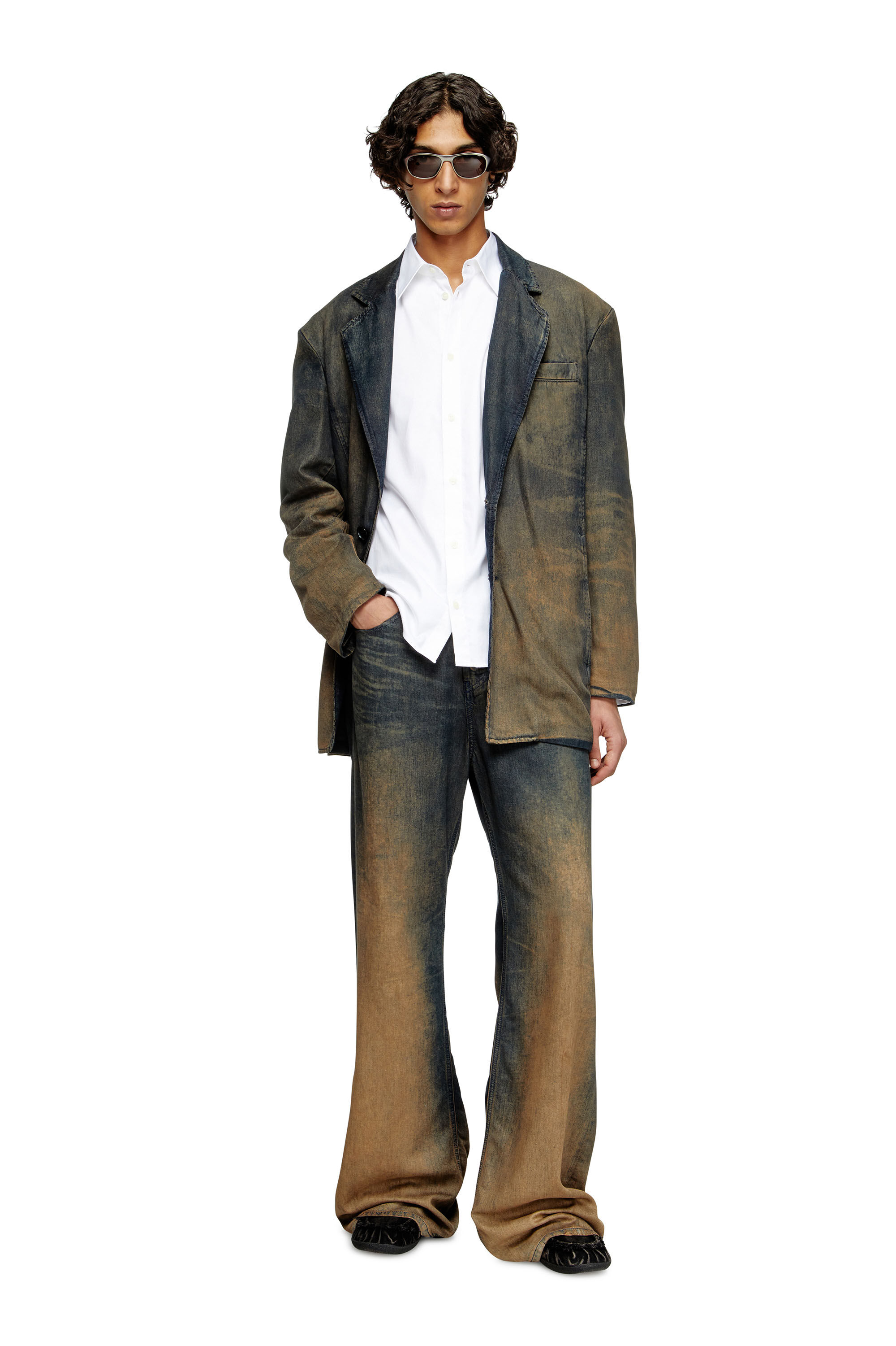 Diesel - S-FITTY-QFAV, Herren Hemd mit gesticktem Oval D in Weiß - 1