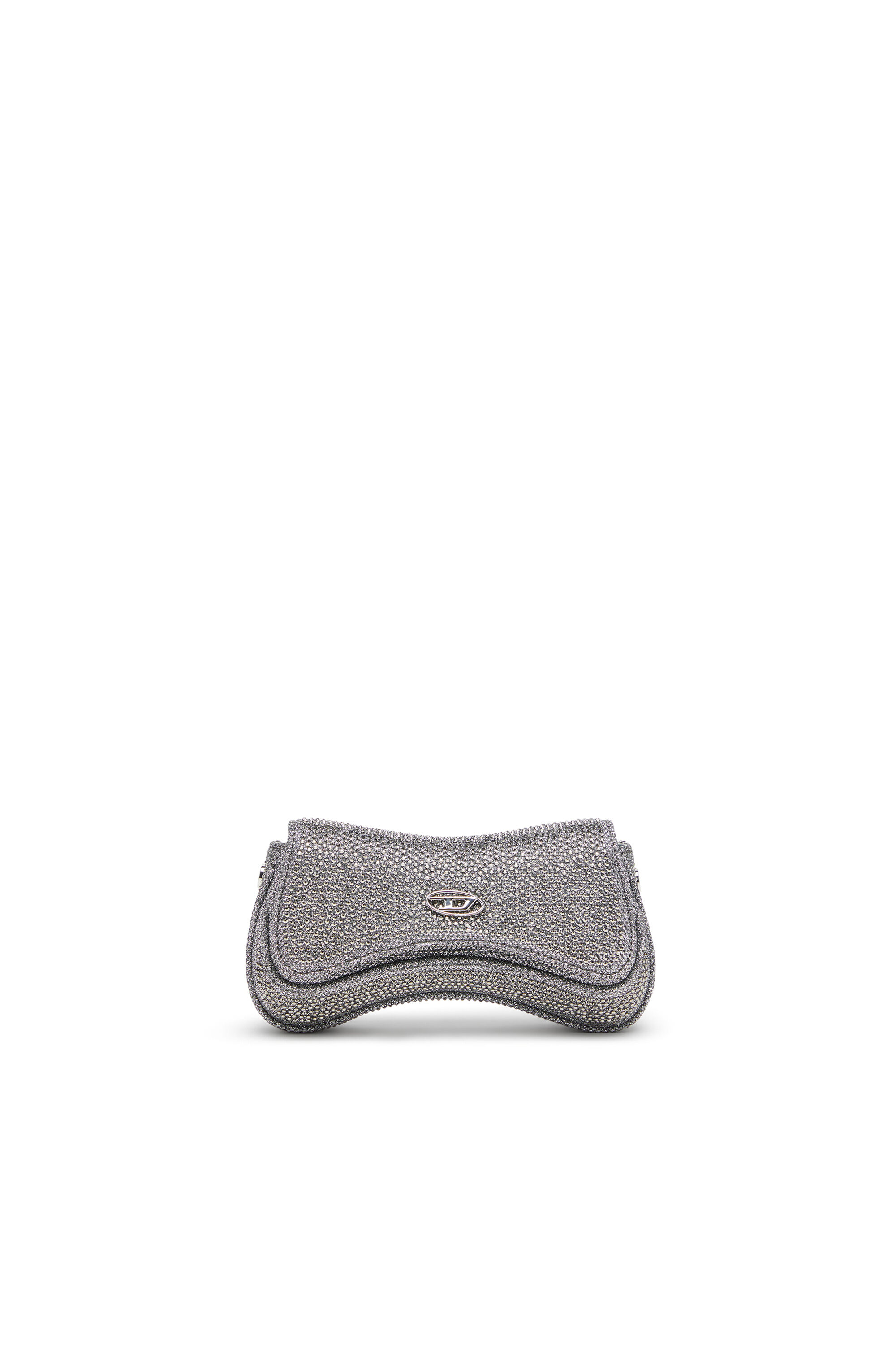 Diesel - PLAY CROSSBODY XS, Damen Play-Mini Crossbody-Tasche aus Crystal Lurex in Silber - 1