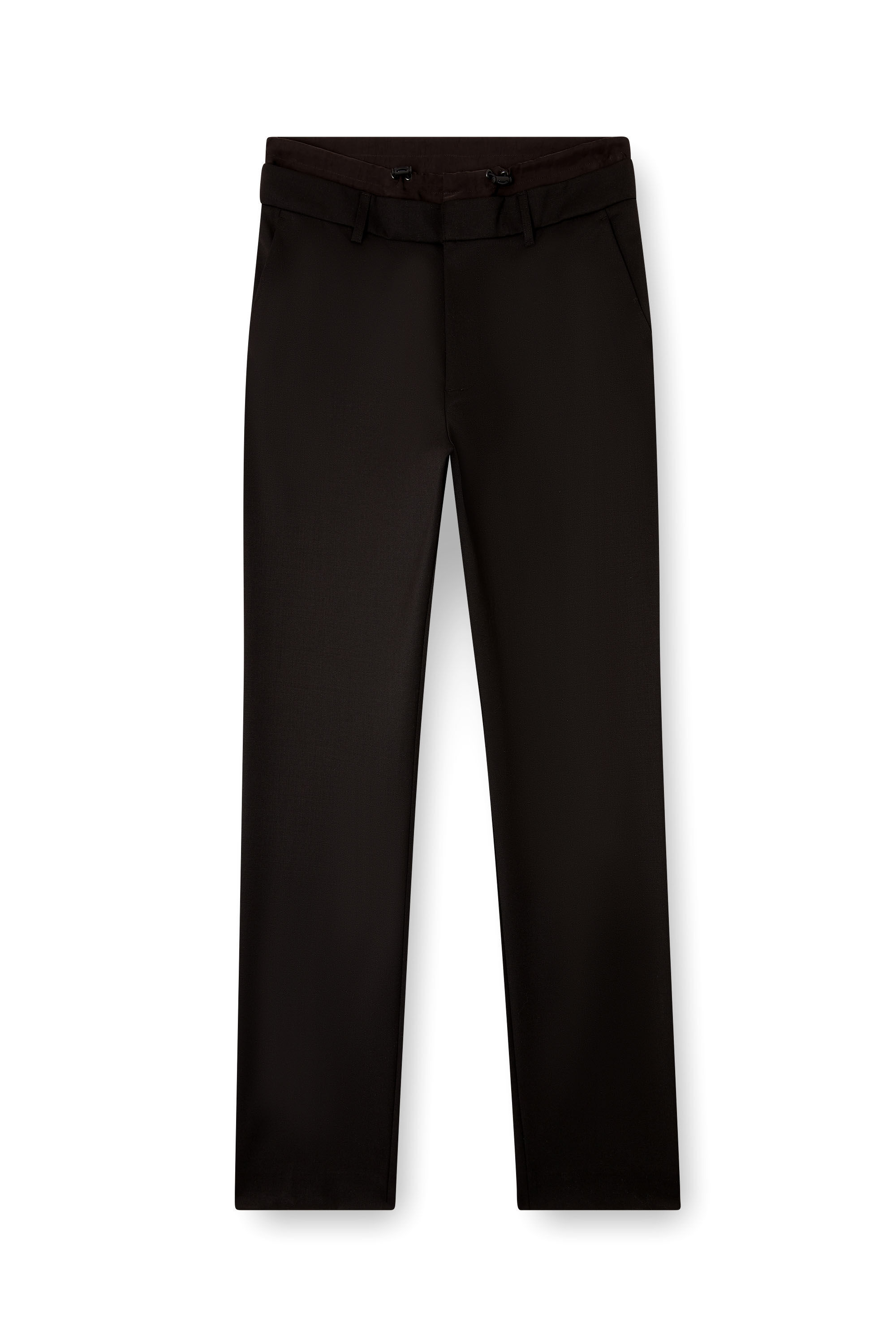 Diesel - P-OWERS, Man's Wool blend pants with elastic waistband in Black - 2
