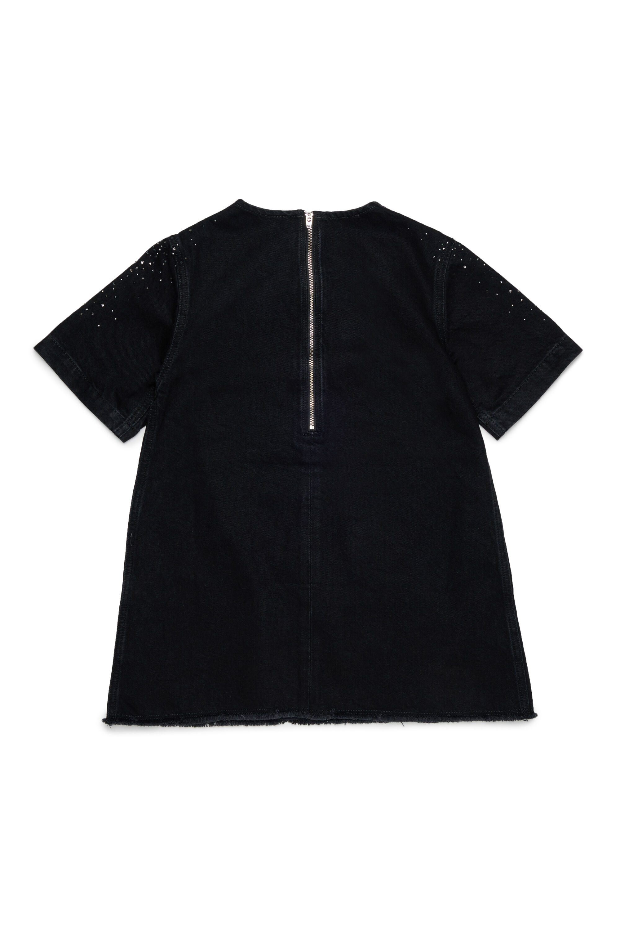 Diesel - DILBY, Damen Rhinestone-embellished T-shirt-Kleid in Schwarz/Dunkelgrau - 2