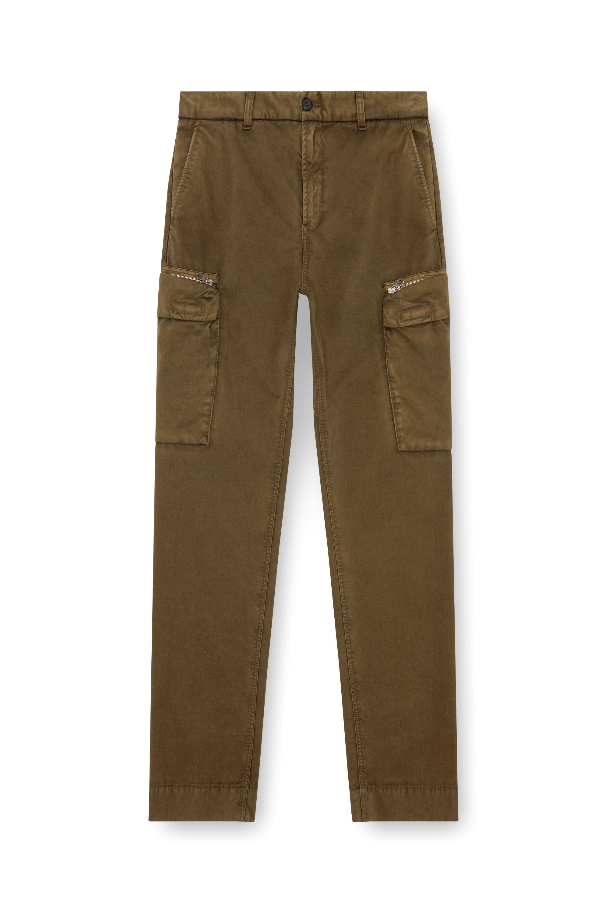 Diesel - P-YE, Herren Hose aus verblasstem Peachskin-Twill in Armeegrün - 2