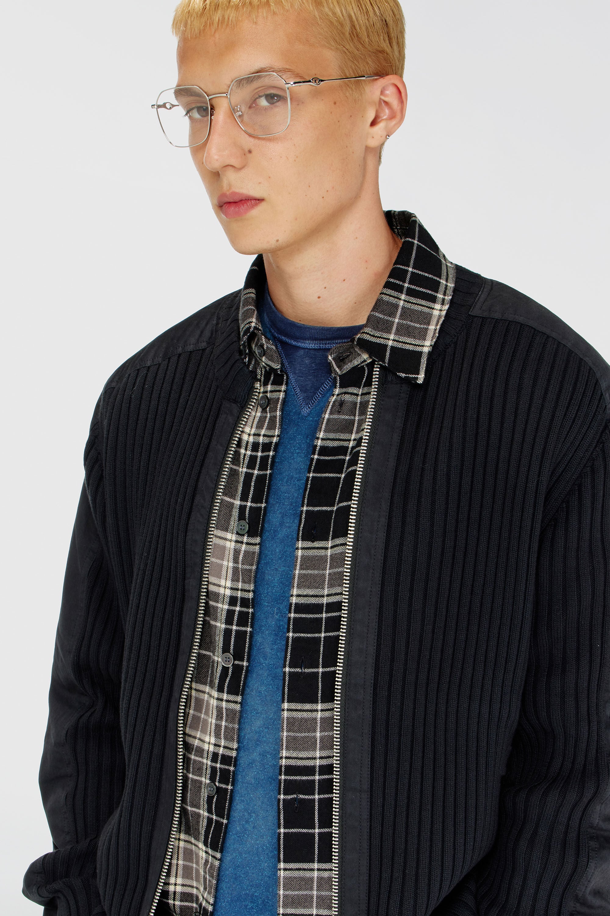 Diesel - K-MATTY, Herren Rei&szlig;verschluss-Cardigan mit Utility-Eins&auml;tzen in Schwarz - 5