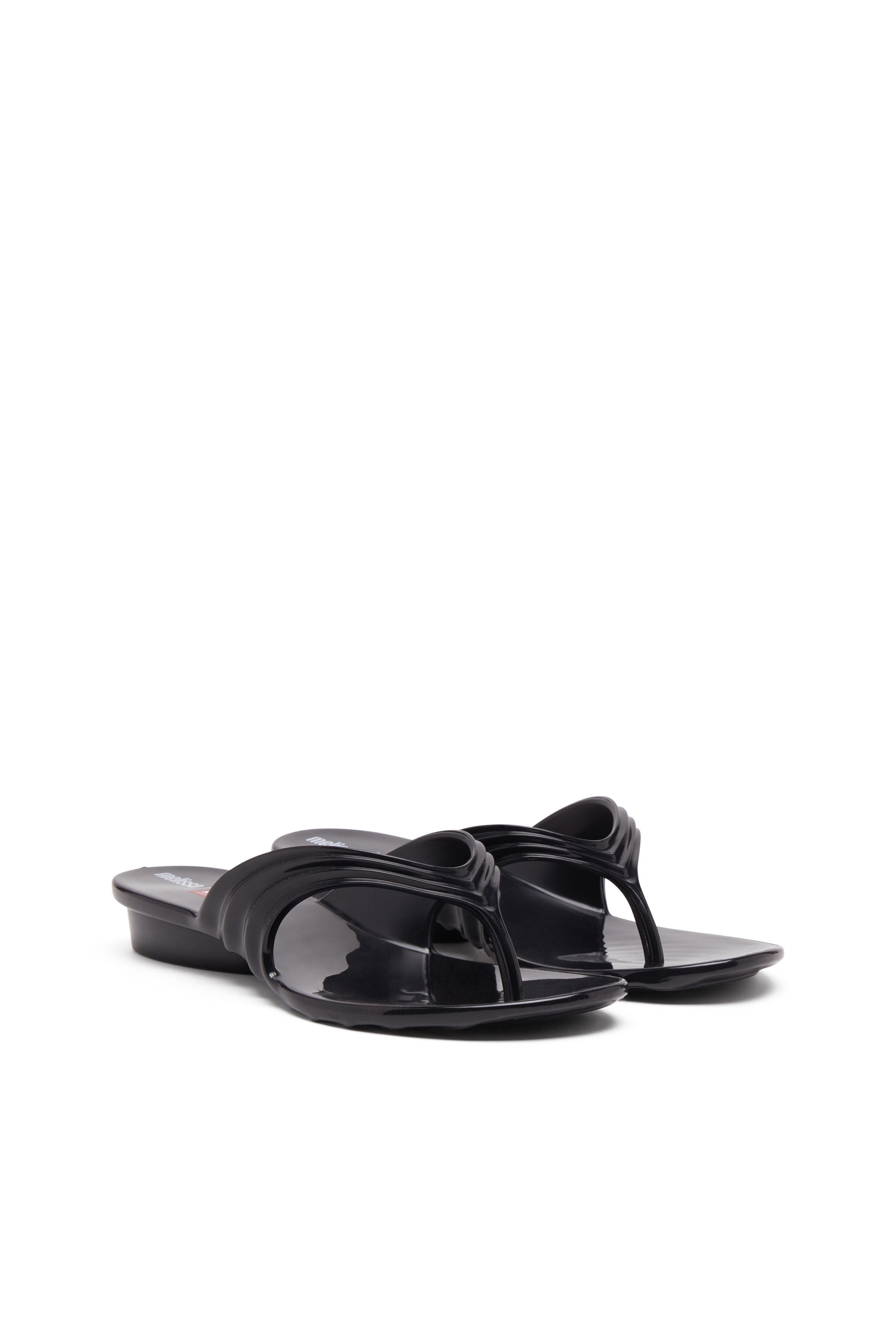 Diesel - MELISSA QUANTUM THONG, Damen K&uuml;nstlerisch gestaltete Flip-Flops aus Melflex&reg; in Schwarz - 2