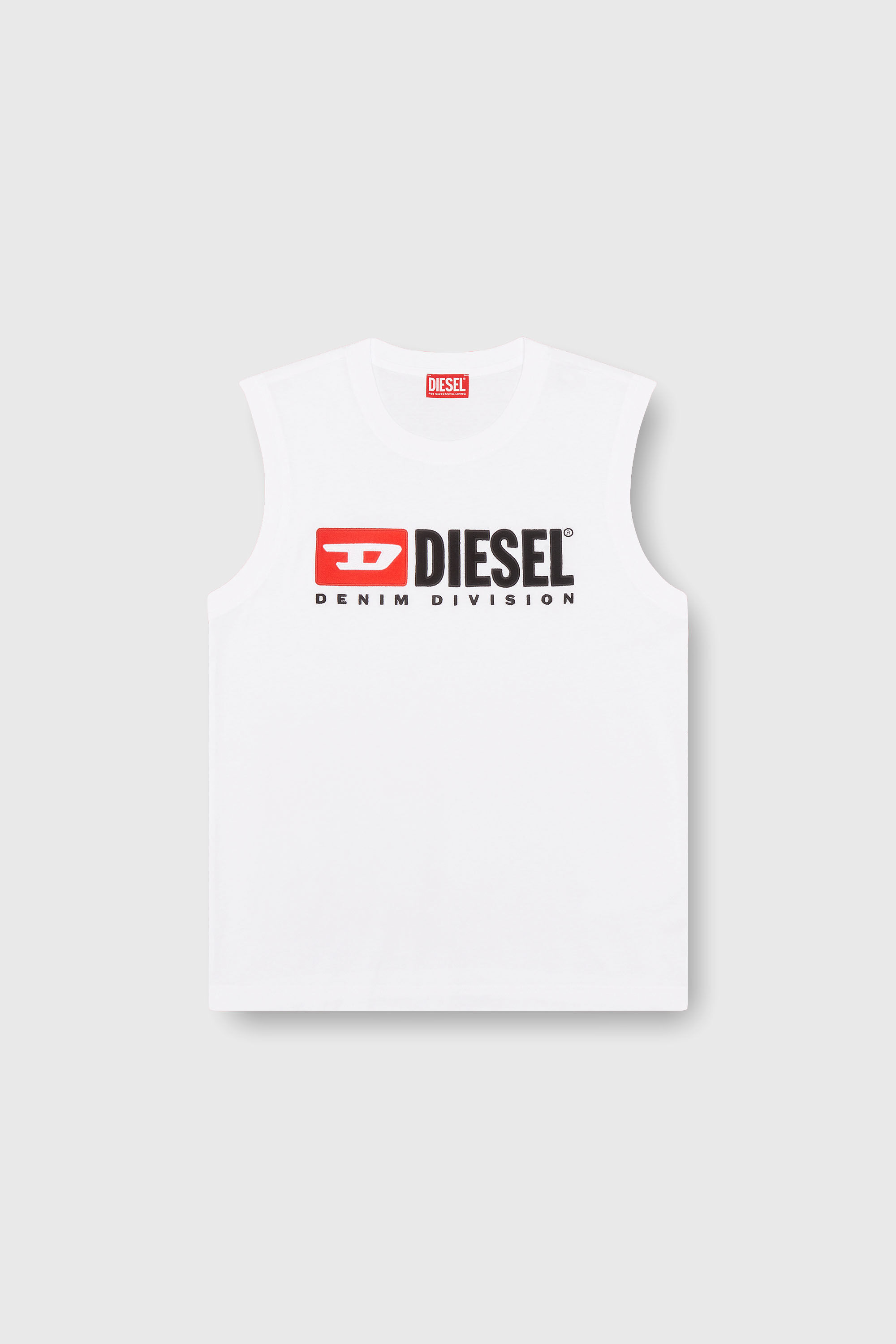Diesel - T-ISCO-DIV, Herren Tanktop mit Logo-Print vorn in Wei&szlig; - 2