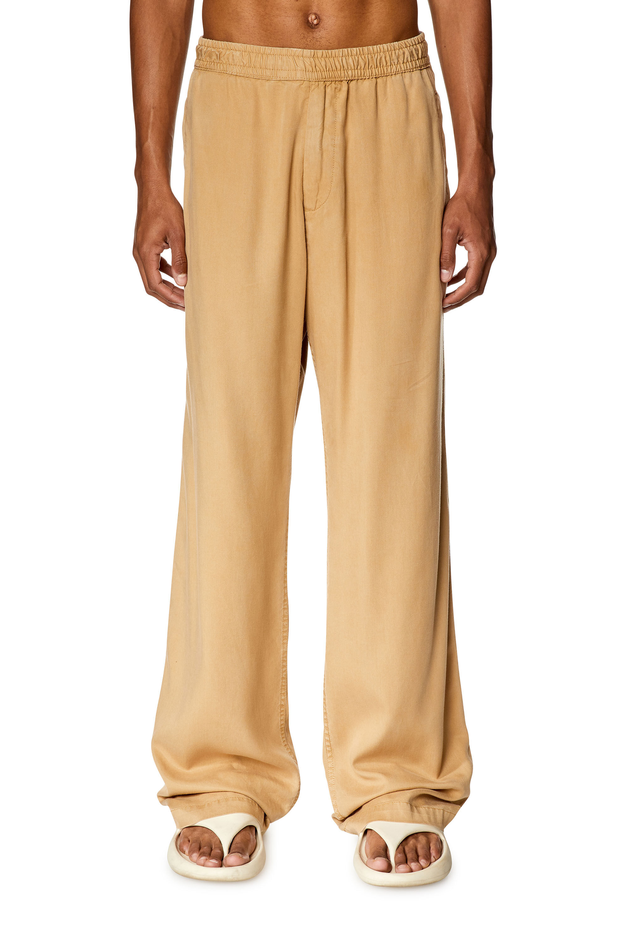 Diesel - P-GOLD-SPORT, Herren Hose aus fließendem Twill in Beige - 3