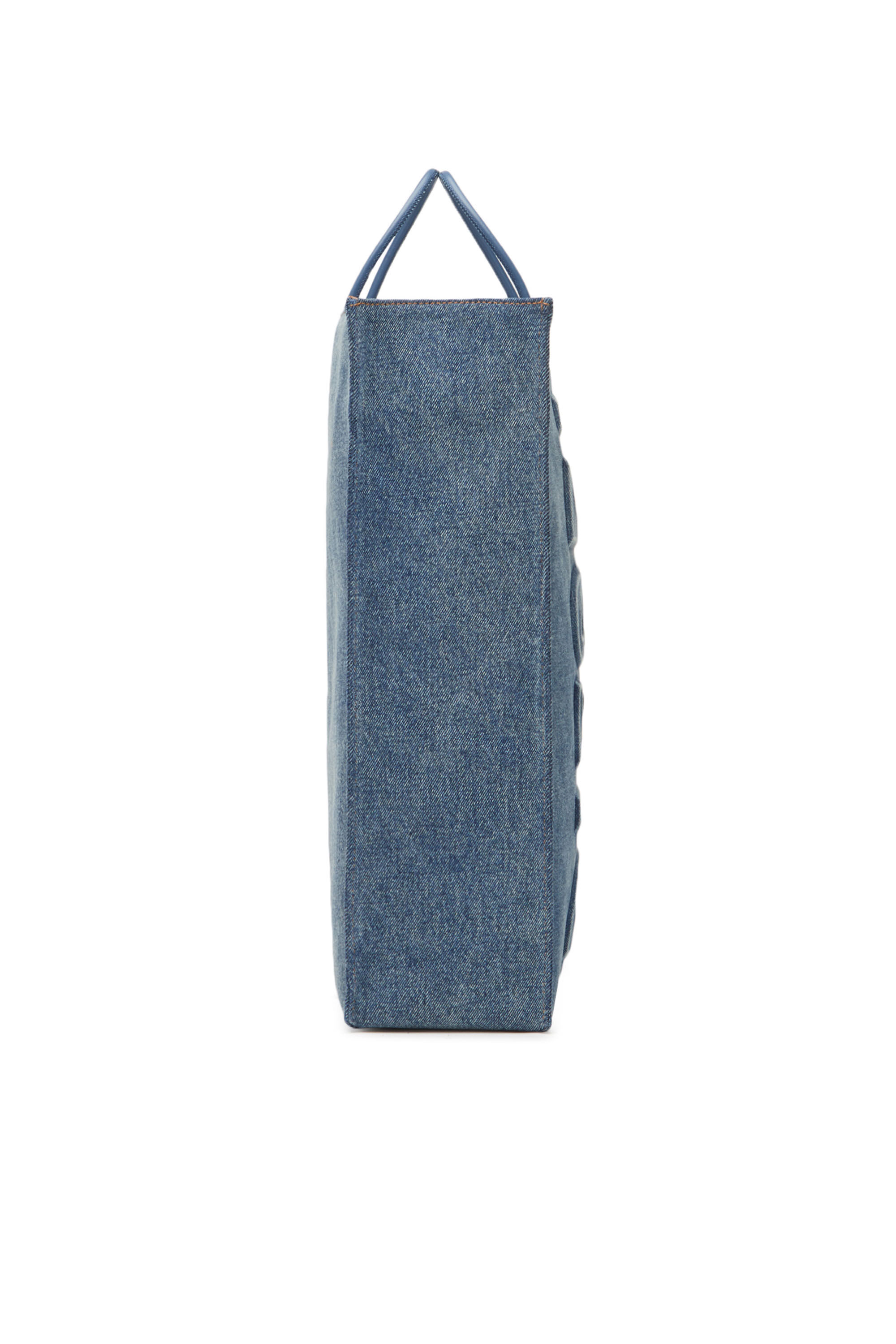 Diesel - DSL SHOPPER 3D L X, Unisex Dsl Shopper 3D L X - Große Tote-Tasche aus überfärbtem Denim in Blau - 4