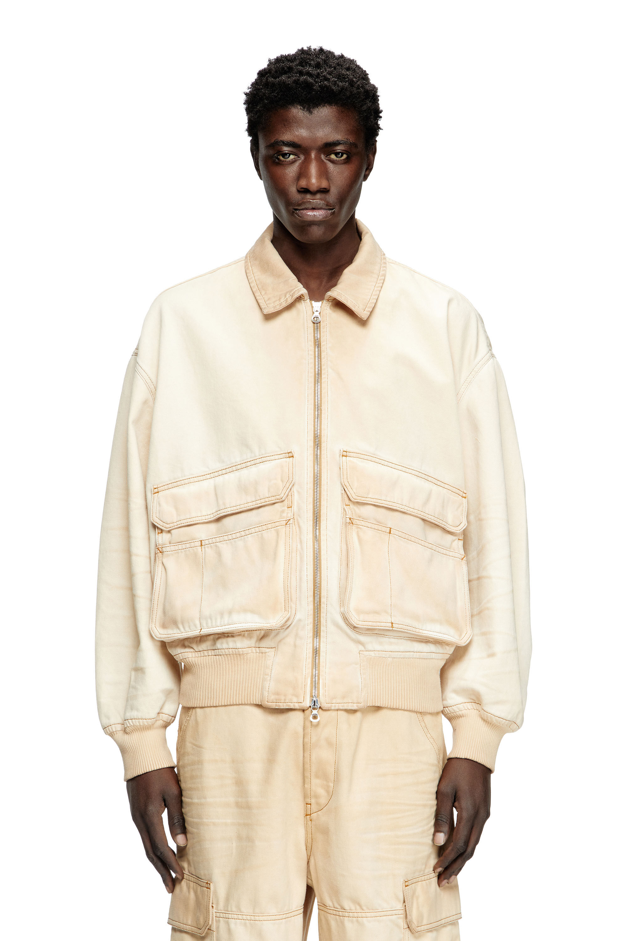 Diesel - D-KURZ, Unisex Jacke aus Denim in Köperbindung in Beige - 3