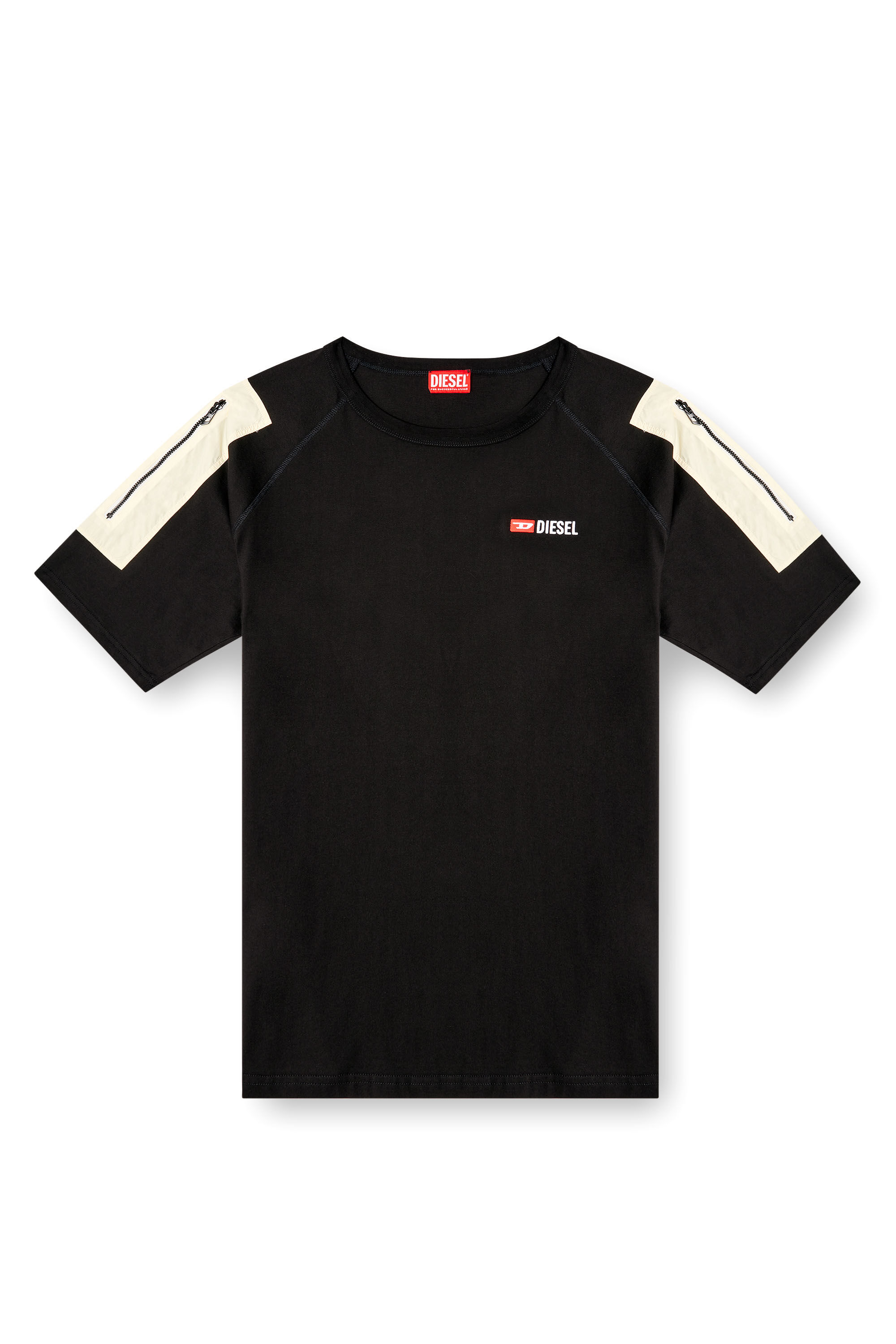 Diesel - T-FAUSTY, Herren T-Shirt mit aufgesetzter Tasche in Schwarz - 2