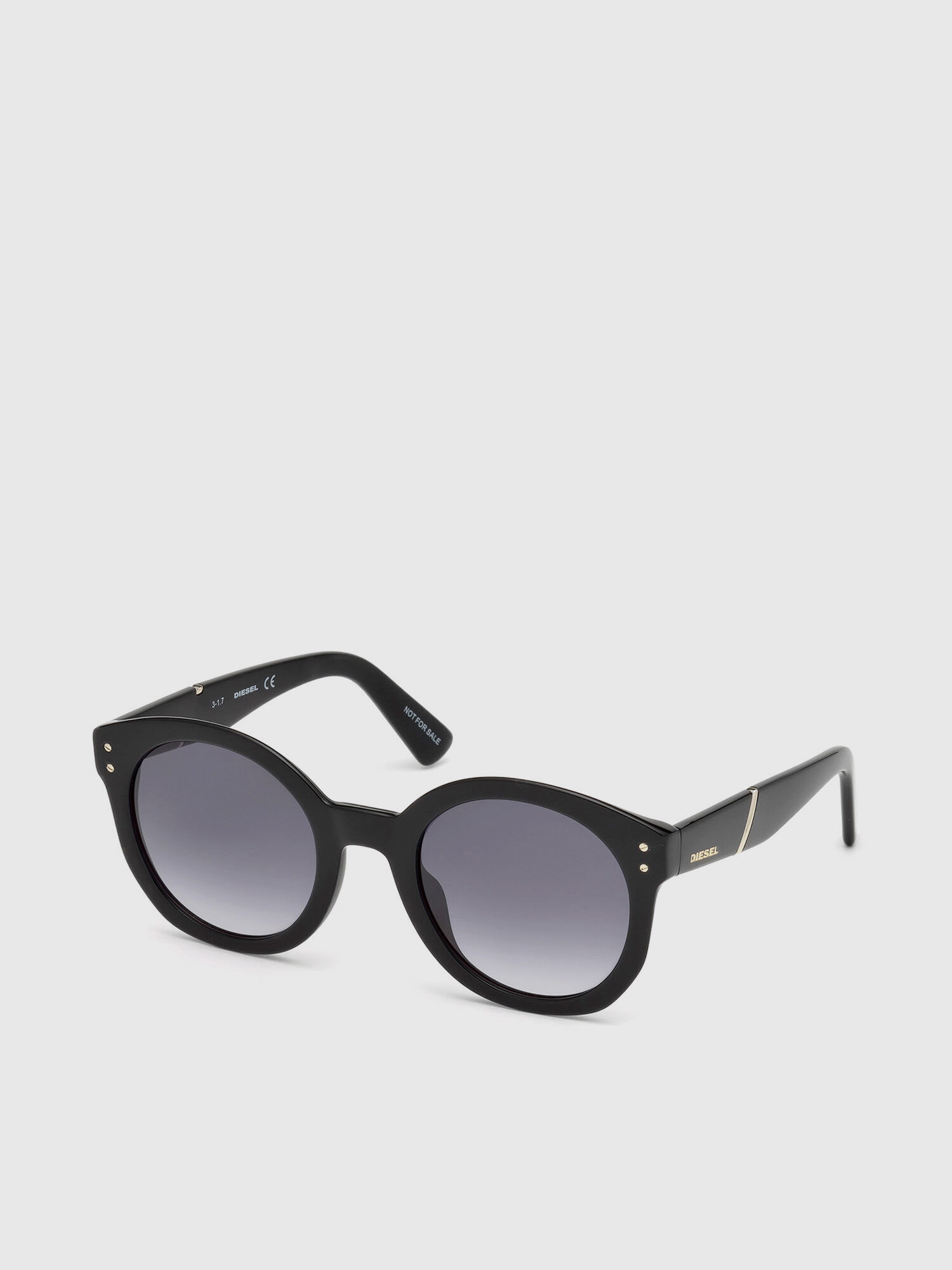 Diesel - DL0252, Damen Sonnenbrille aus Acetat mit großen, runden Gläsern in Schwarz - 4