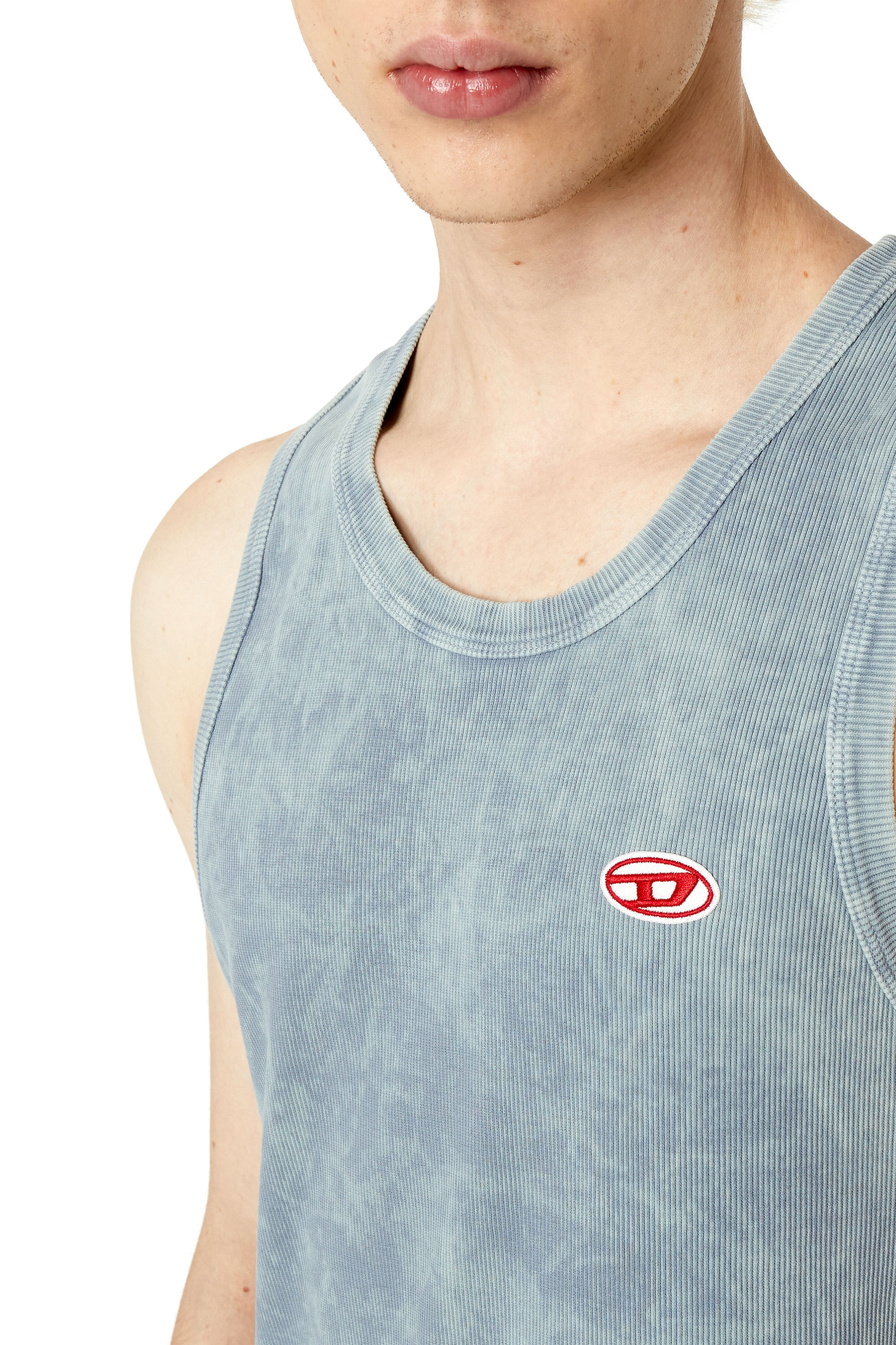 Diesel - T-WISTY-G1, Herren Tanktop in Acid-Waschung mit Logo-Patch in Grau - 5