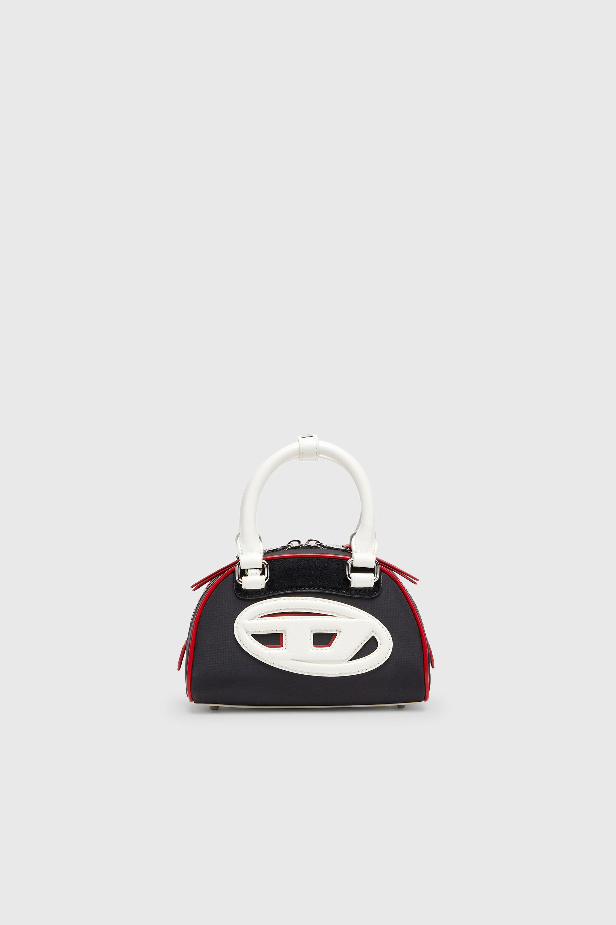 Diesel - 1DR DOME CROSSBODY, Damen 1DR Dome-Colourblock-Kleine-Bowling-Tasche in Schwarz/Weiss - 2