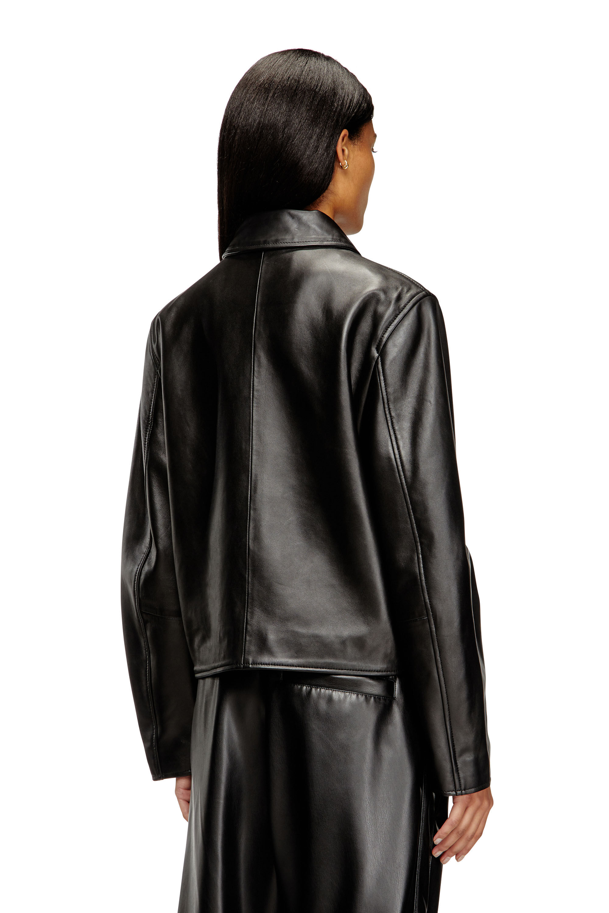 Diesel - L-AMAR-FEM-S2, Damen Coachjacke aus Leder in Schwarz - 4