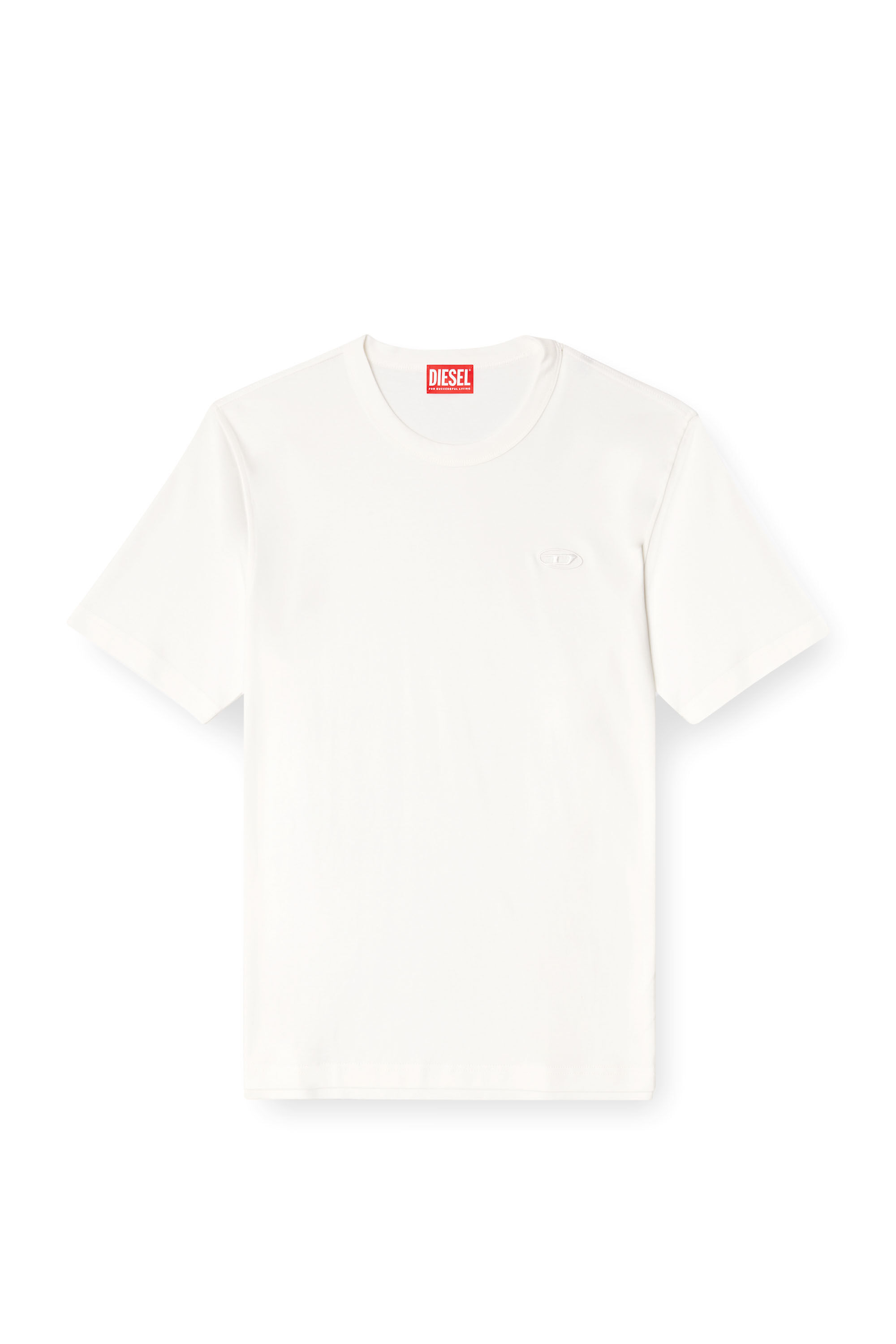 Diesel - T-ADJUST-SLITS-R17, Herren T-Shirt mit farblich abgestimmter Logo-Stickerei in Weiß - 2