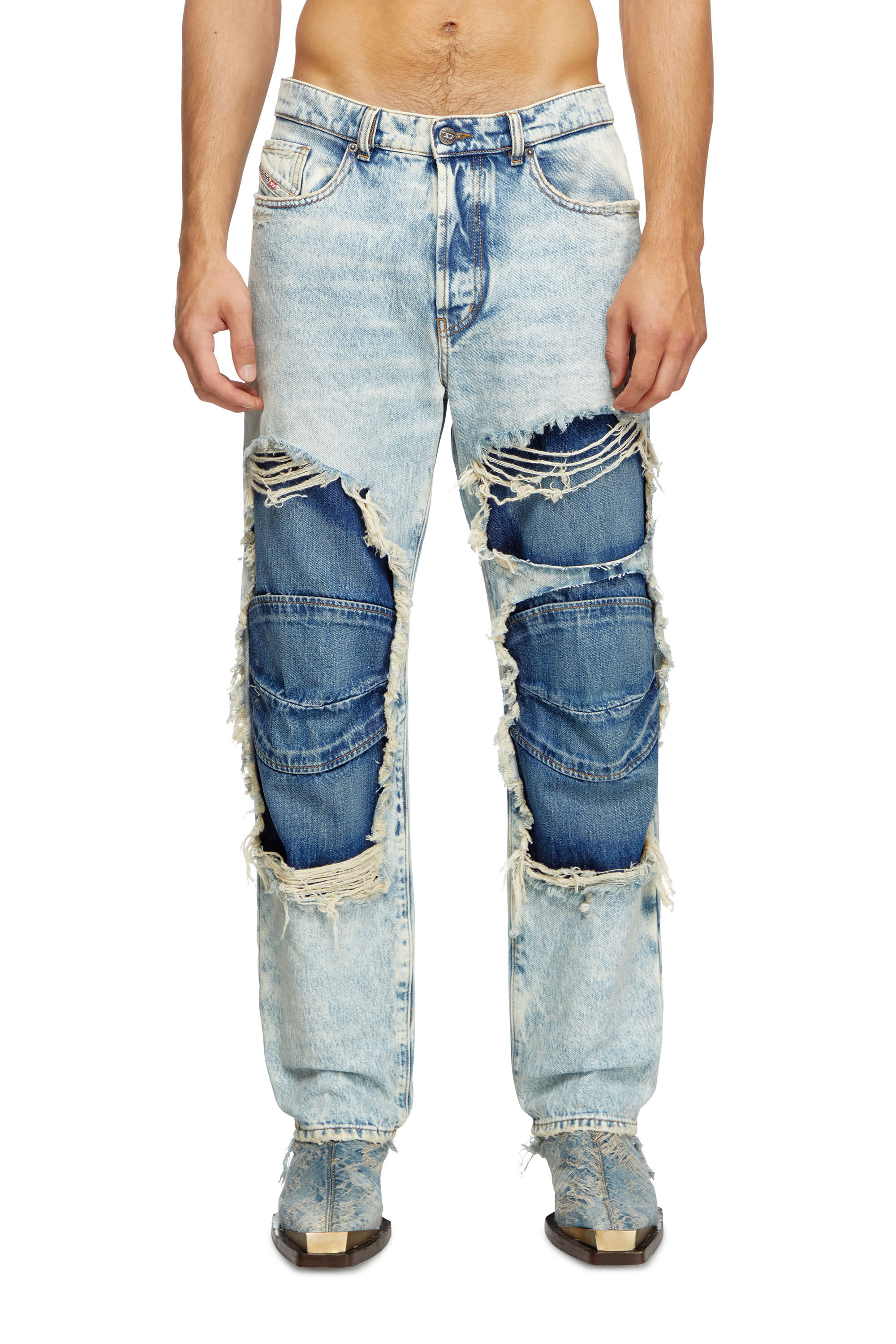 Diesel - Unisex Straight Jeans D-Fire 0AJEN, Hellblau - 3