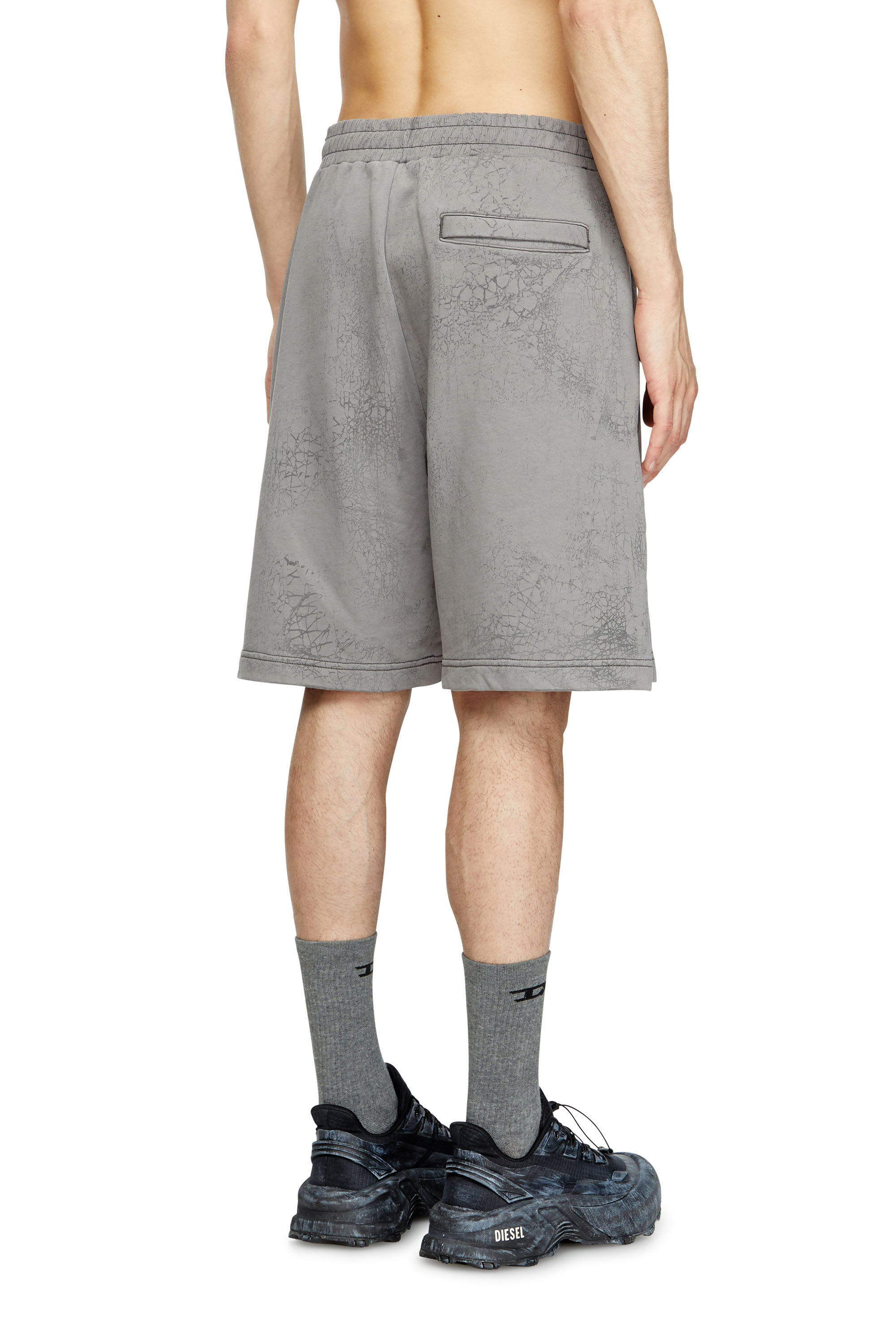 Diesel - P-CREW, Herren Shorts aus gewachstem Jersey in Grau - 4