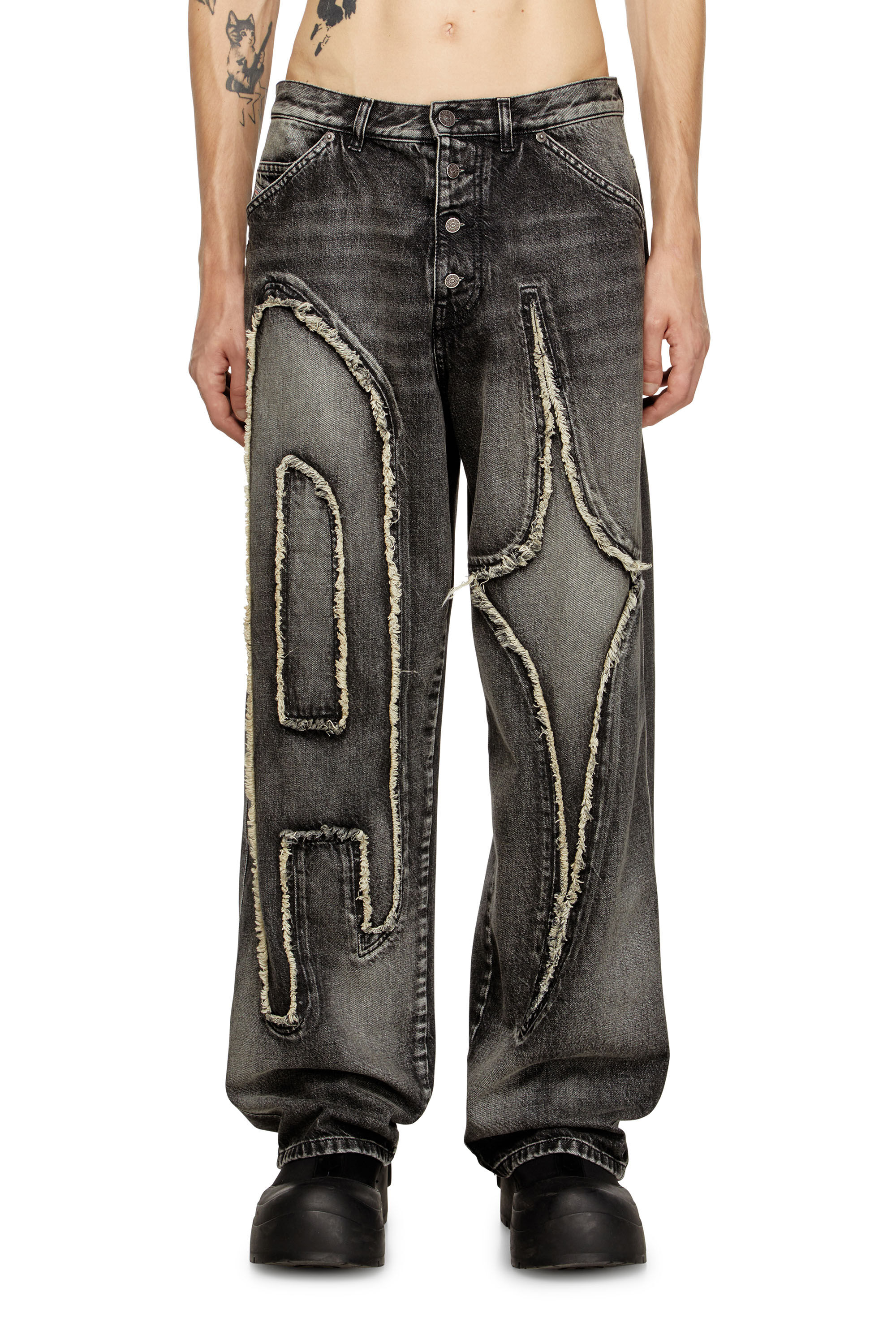 Diesel - Unisex Straight Jeans D-ThugClub 0BEBT, Schwarz/Dunkelgrau - 3