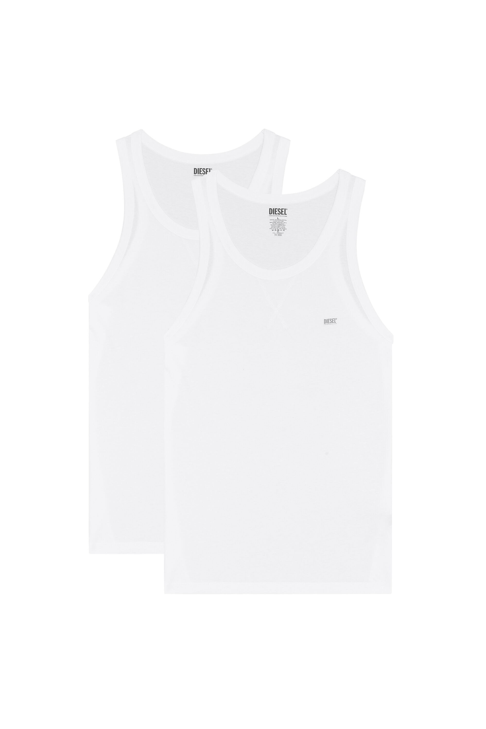 Diesel - UMTK-WALTYTWOPACK, Man Two-pack of cotton tank tops in White - Image 2
