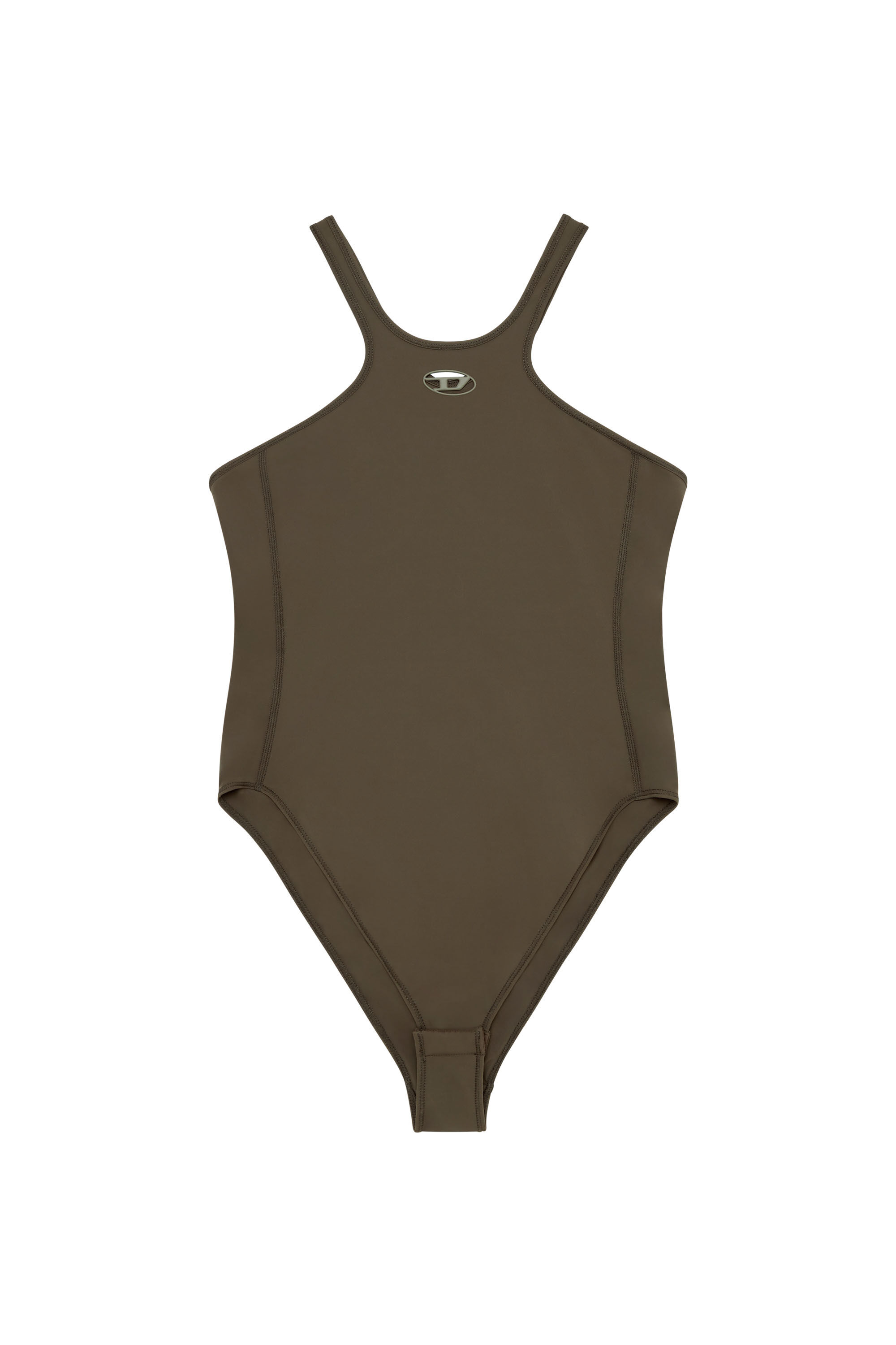 Diesel - CHRISTIE-UTLT, Damen Stretch-Bodysuit mit Oval D-Detail in Braun - 2