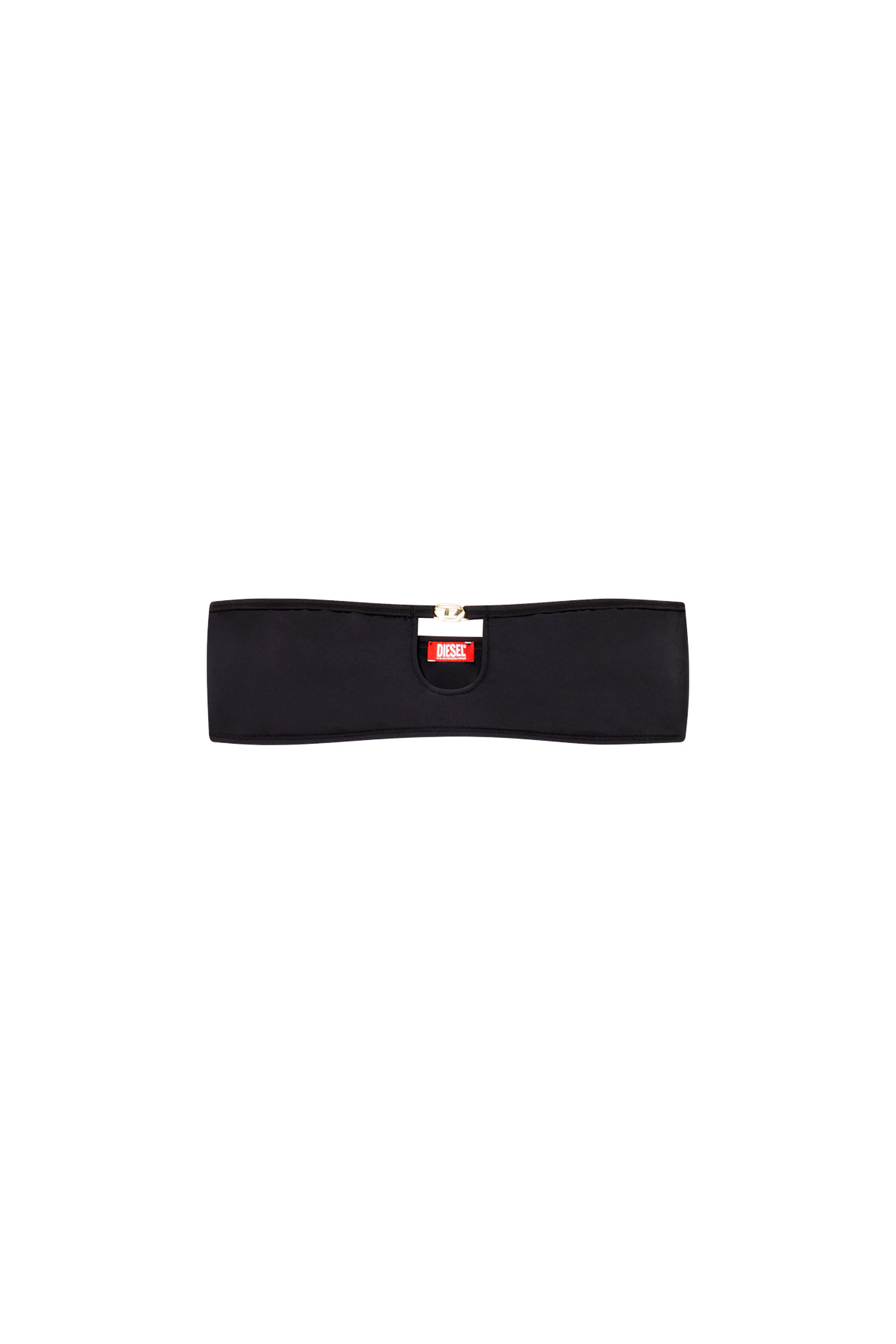 Diesel - ROCHELLE-UTLT, Damen Bandeau-BH mit Metall-Oval D in Schwarz - 2