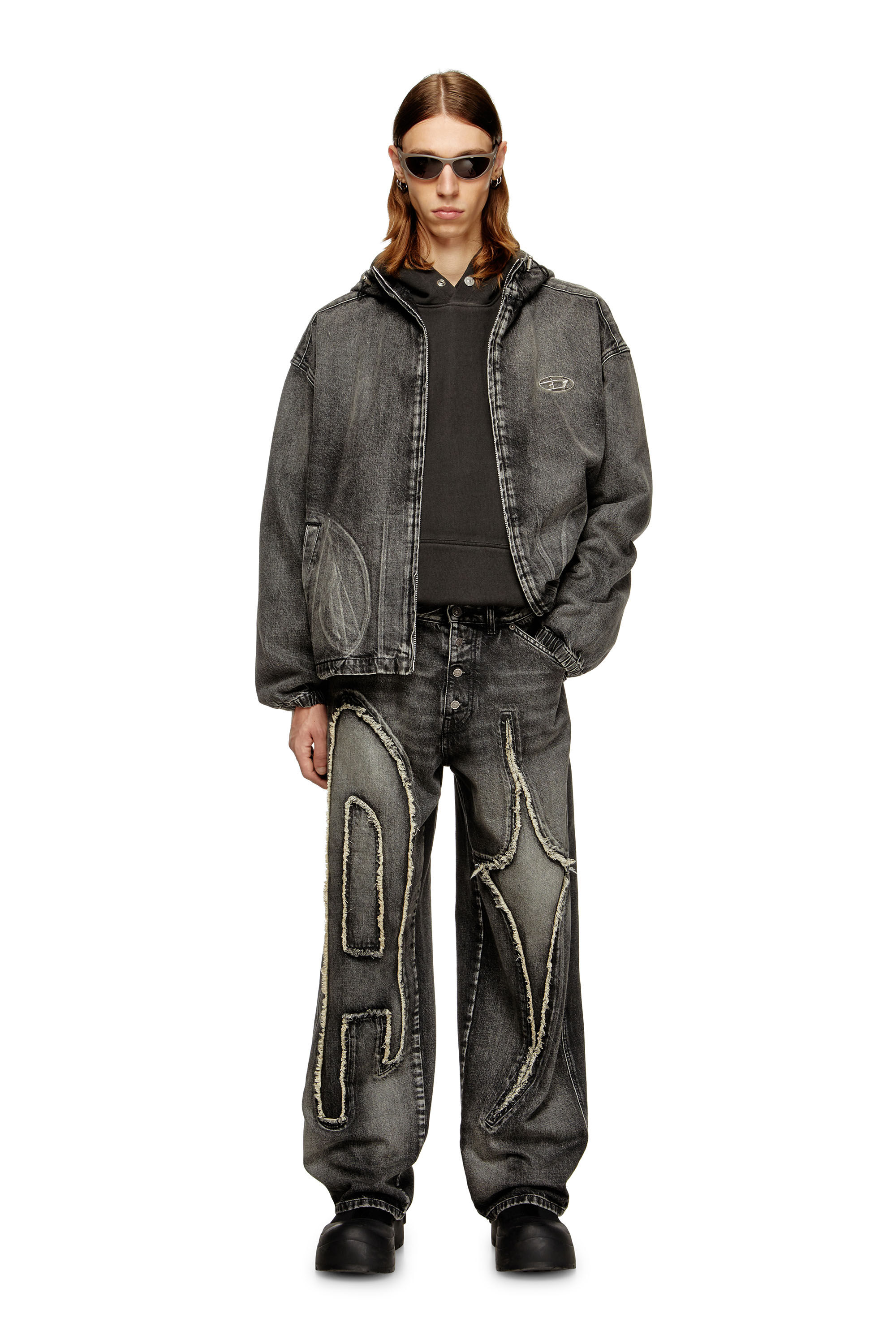 Diesel - Unisex Straight Jeans D-ThugClub 0BEBT, Schwarz/Dunkelgrau - 1