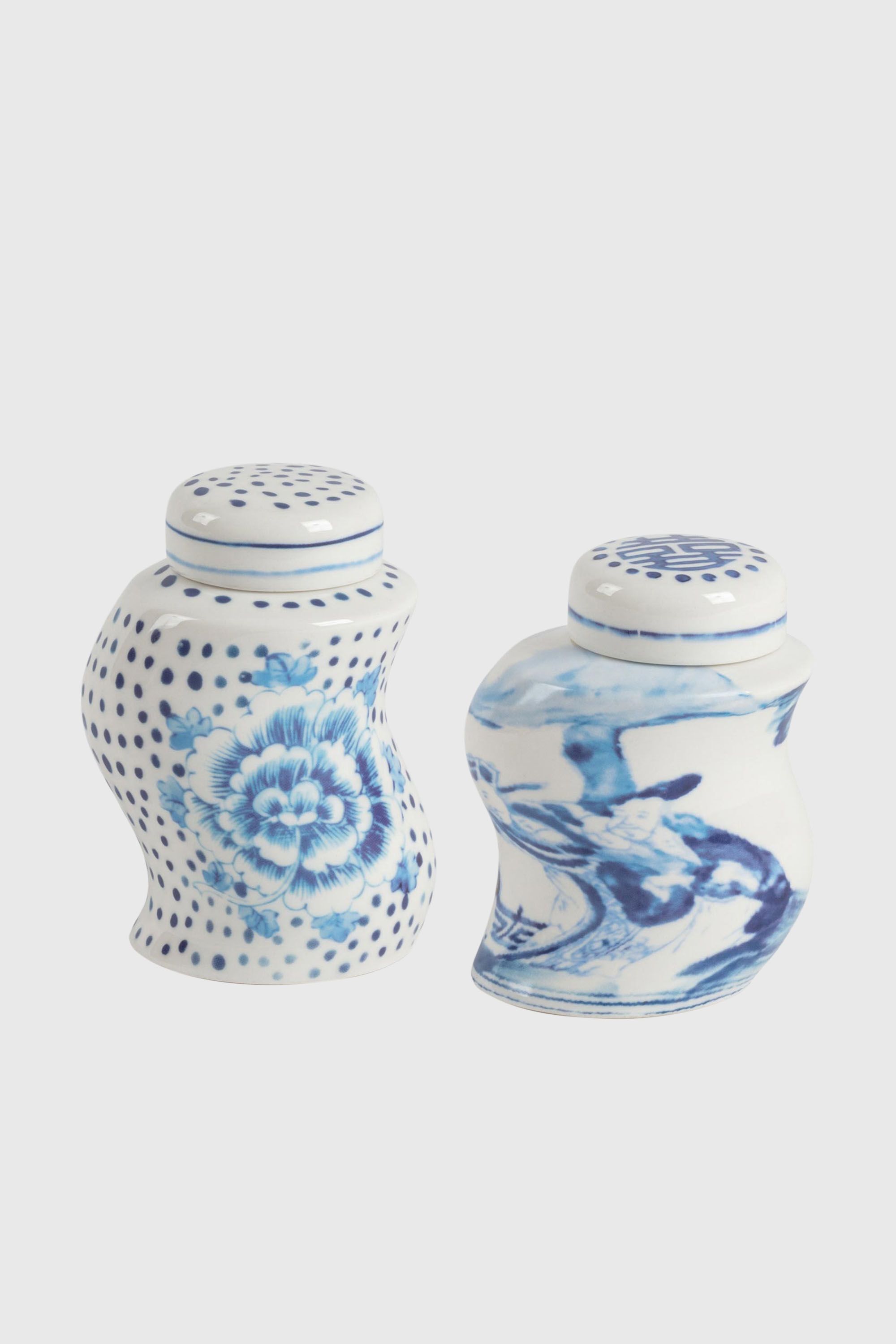 Diesel - 11289 PORCELAIN SPICES SHAKER SET "CLASS, Unisex Porzellan-gew&uuml;rzstreuer-set in Weiss/Blau - 1
